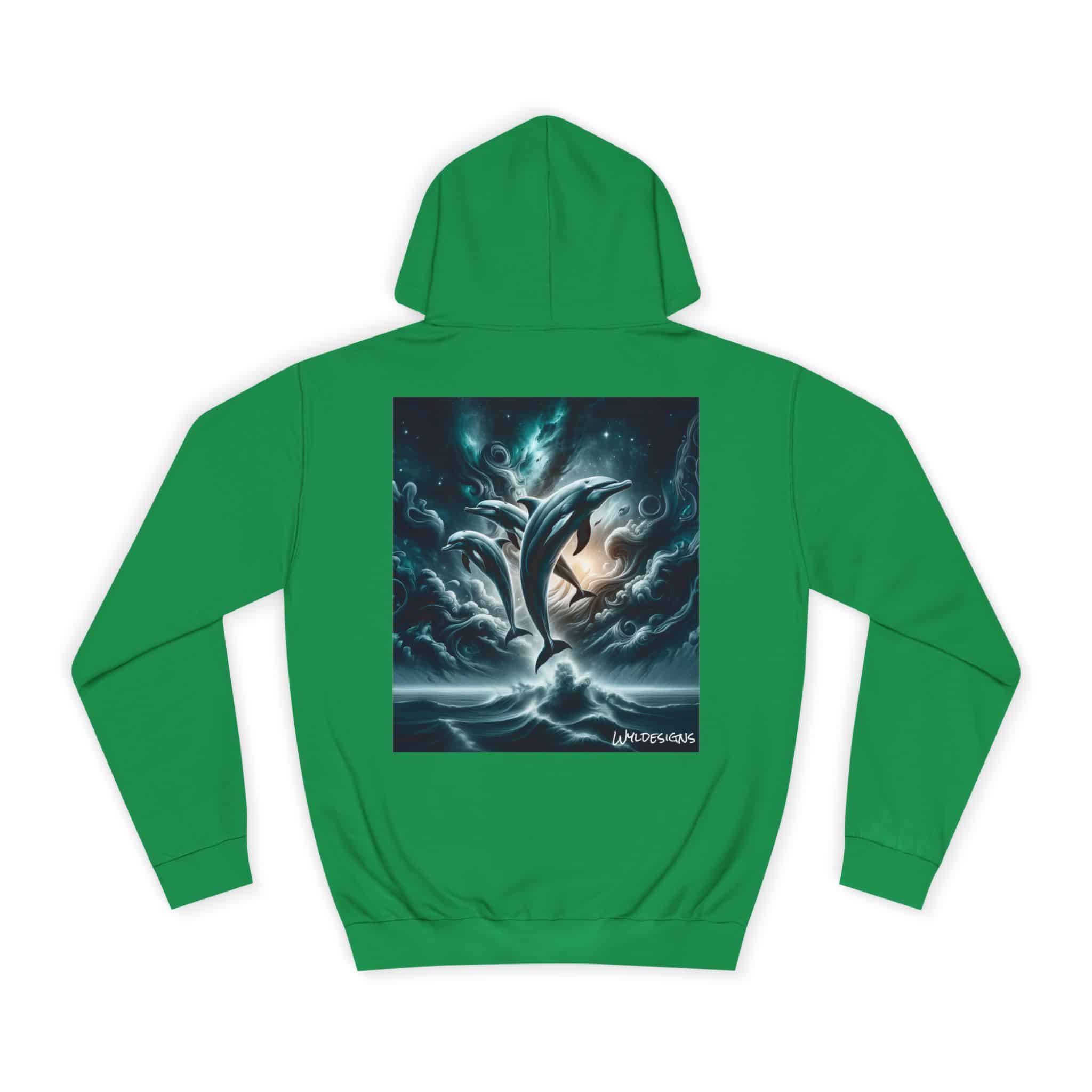 Dolphins Jumping WD-D007 By Wyldesigns Unisex College Hoodie - Image 46