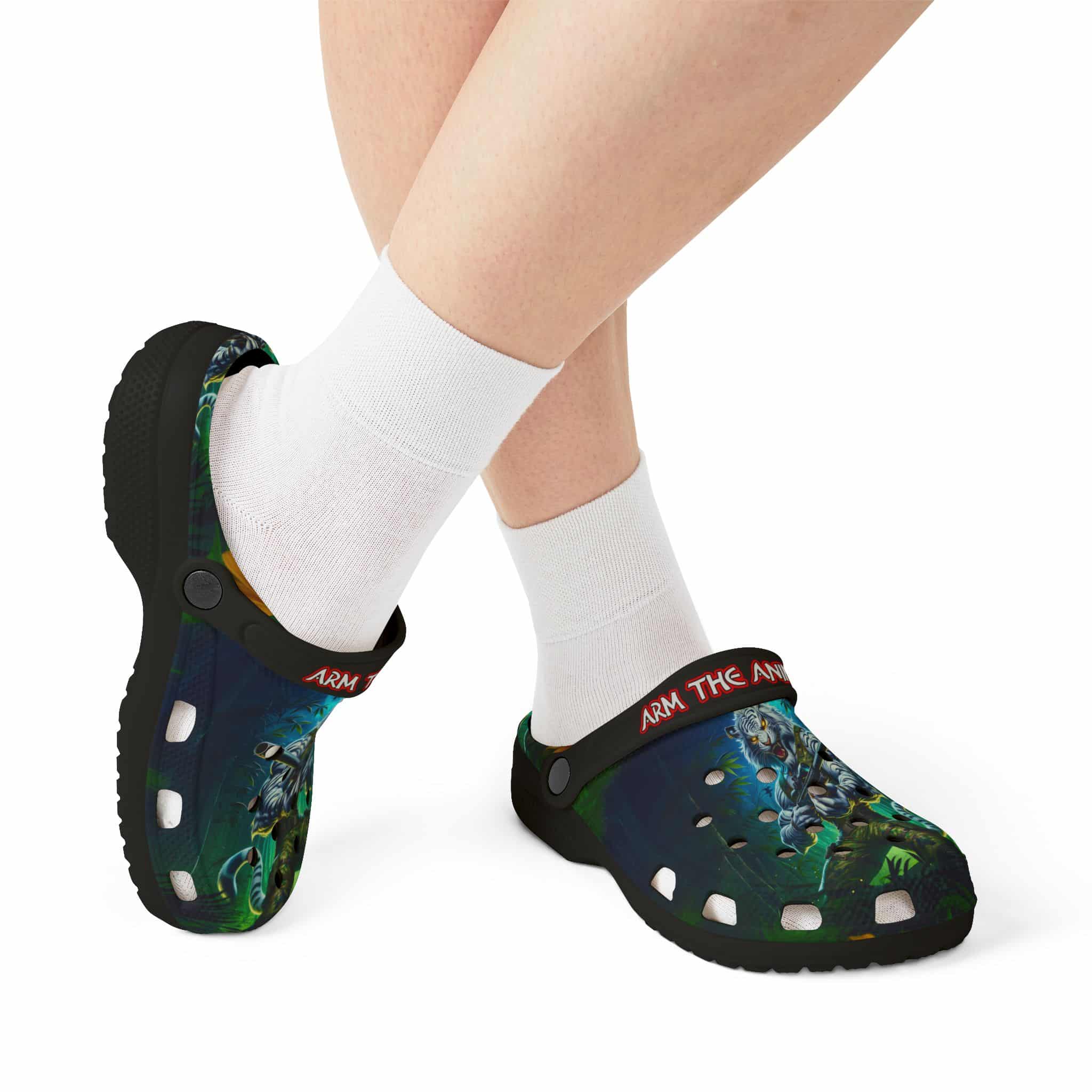 Clog Shoes - Arm The Animals: Commando Tiger #AA-D-WT003 Design - Image 9