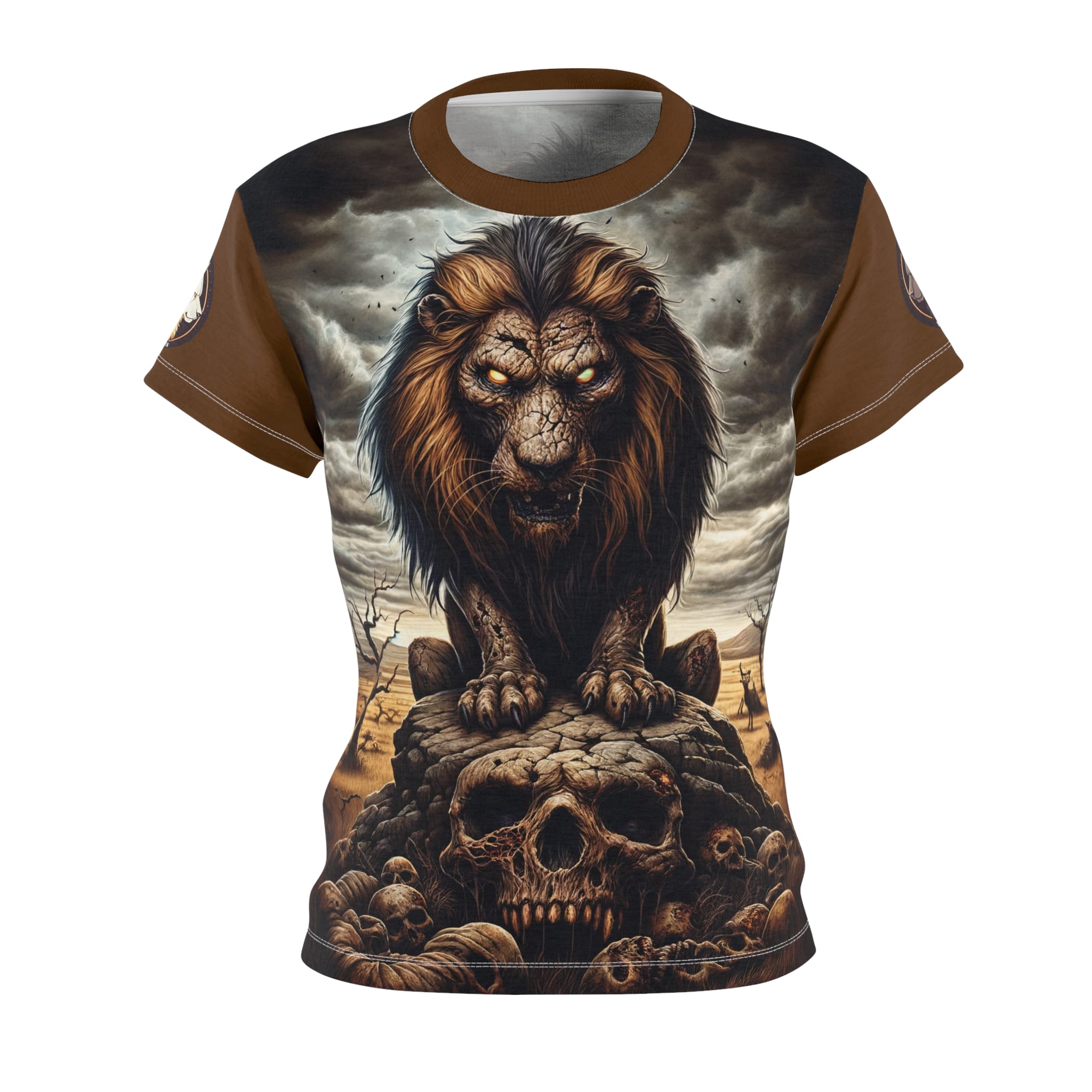 Undead Lion WD-D015 By Wyldesigns Women's Cut & Sew Tee (AOP)