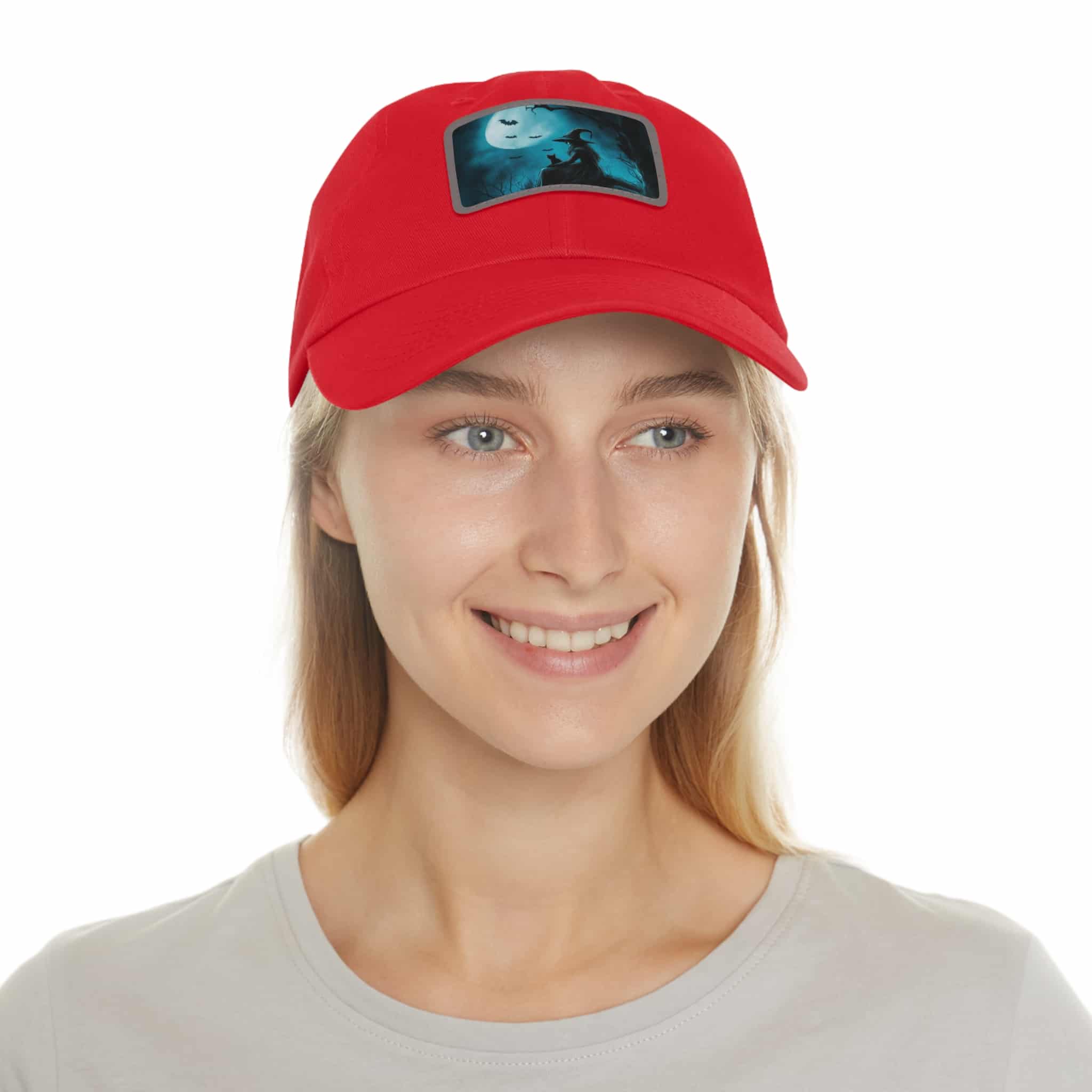 Witch With Black Cat By Moonlight #MJ-W003 Logo Leather Patch Dad Hat - Casual Style for Music Lovers - Image 99