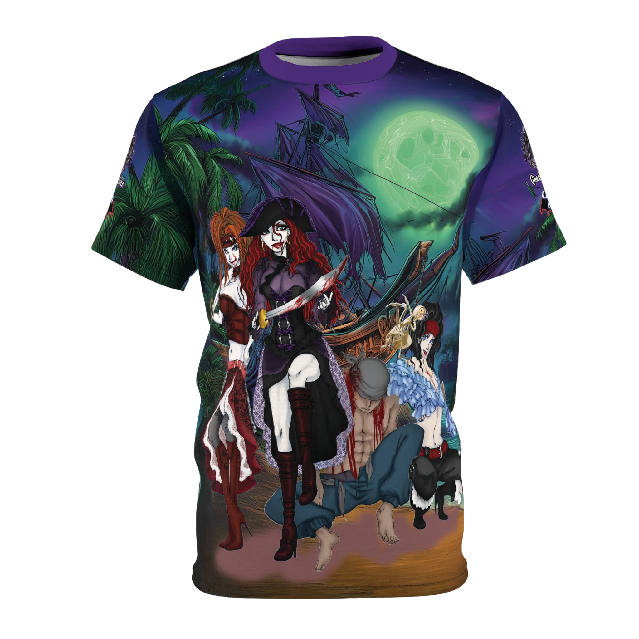 Undead Angels Vamp Pirates Rule 2025 Edition: Classic Art (No Text) Unisex Cut & Sew Tee (AOP) - Image 7