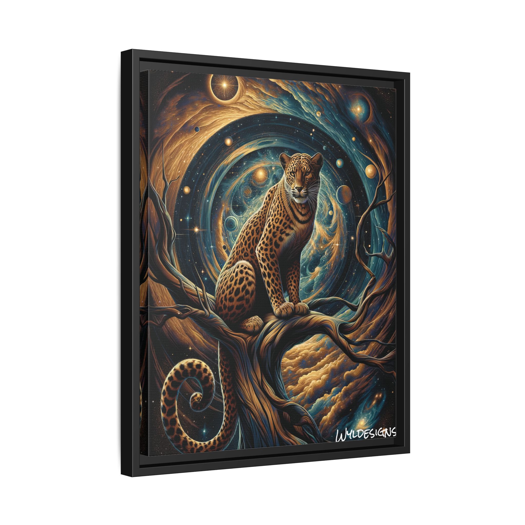 Cosmic Leopard WD-D013 By Wyldesigns Matte Canvas, Black Frame - Image 5