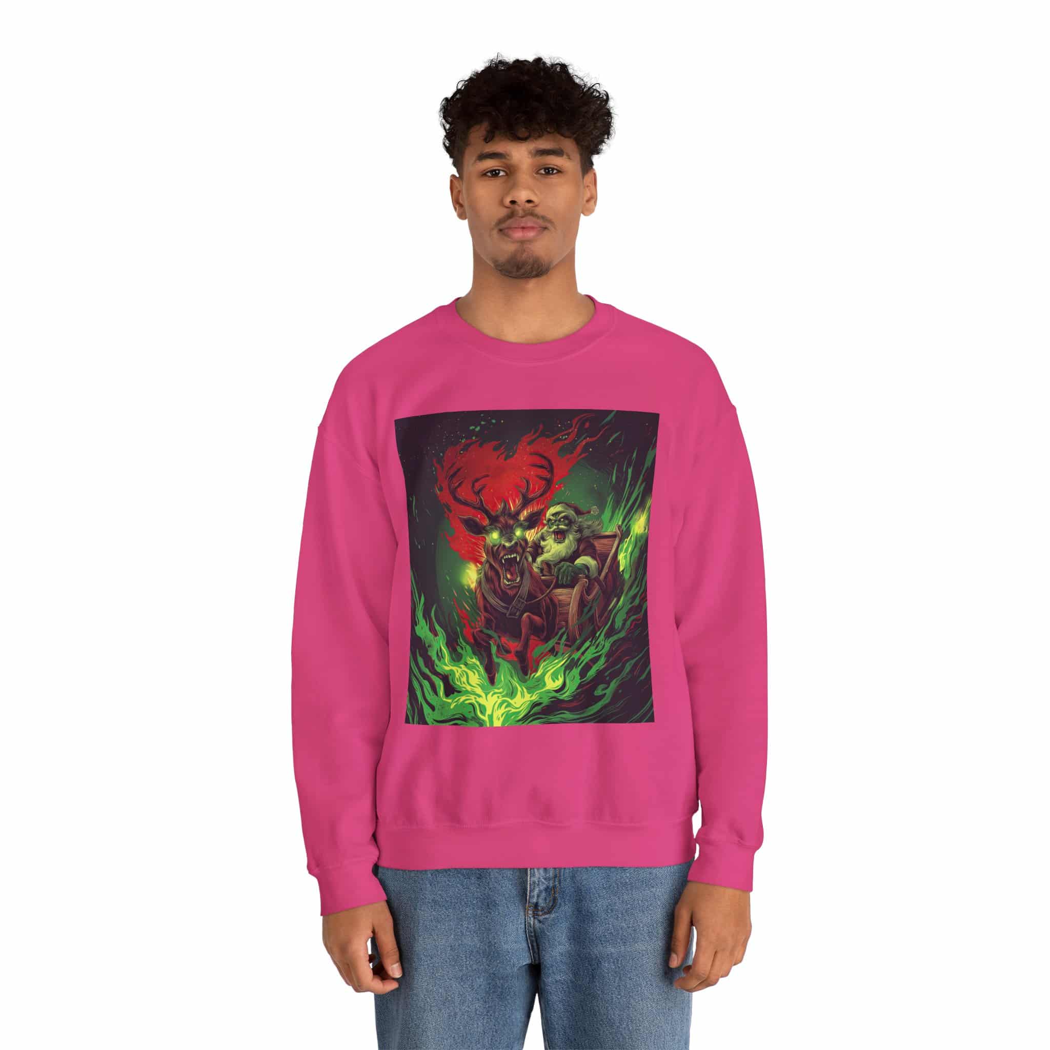 Demonic Santa Sleigh I Unisex Heavy Blend™ Crewneck Sweatshirt Christmas - Image 45