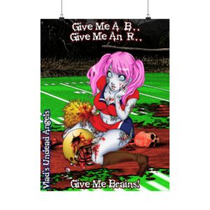 Buffy Undead Angel Zombie Cheerleader (Alt Hair) – Classic Art w/Text Matte Vertical Posters