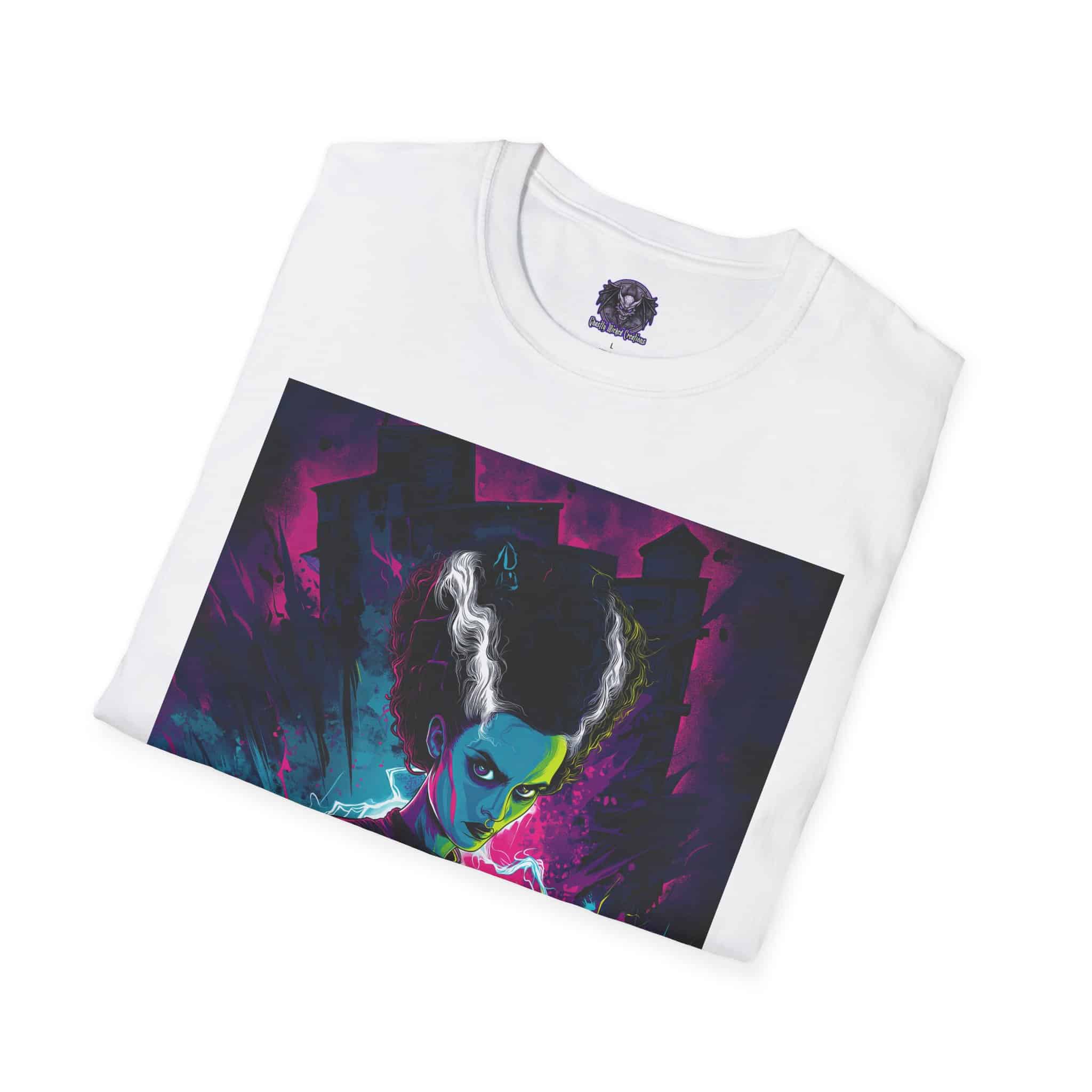Bride of Frankenstein Pop Art 60's Style Unisex T-Shirt - Image 16