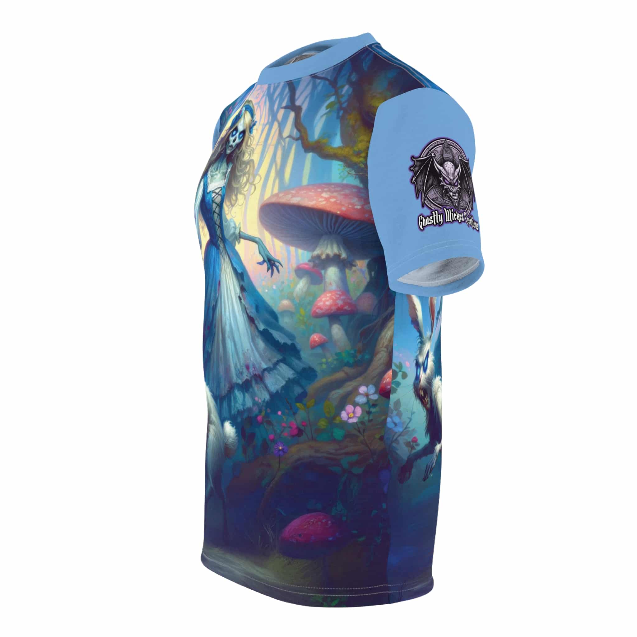 Undead Alice & White Rabbit Zombie #WT-D-A04 Unisex Cut & Sew Tee (AOP) - Image 7