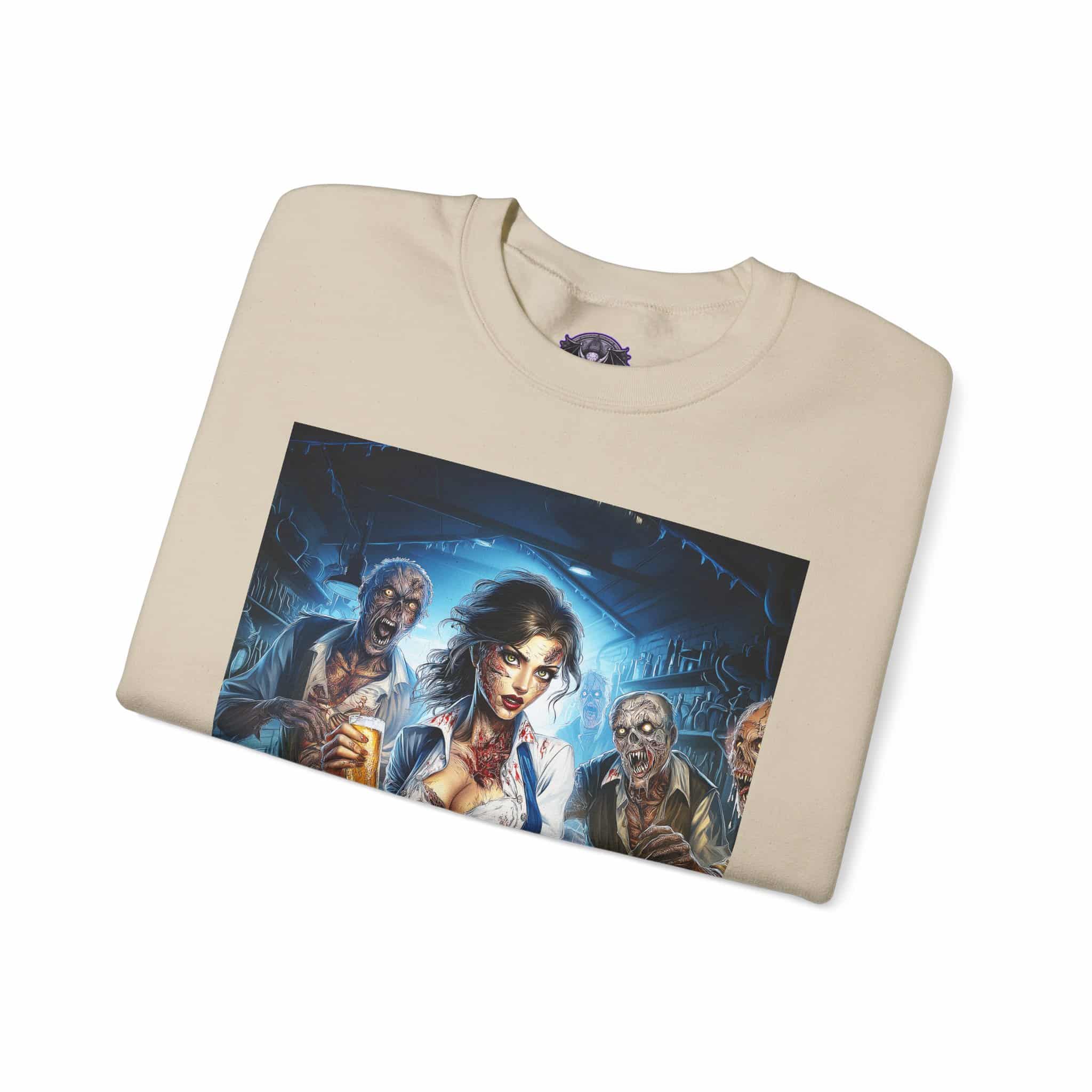 Zombies In Everyday Life Waitress 2025-04 Unisex Heavy Blend™ Crewneck Sweatshirt - Image 11