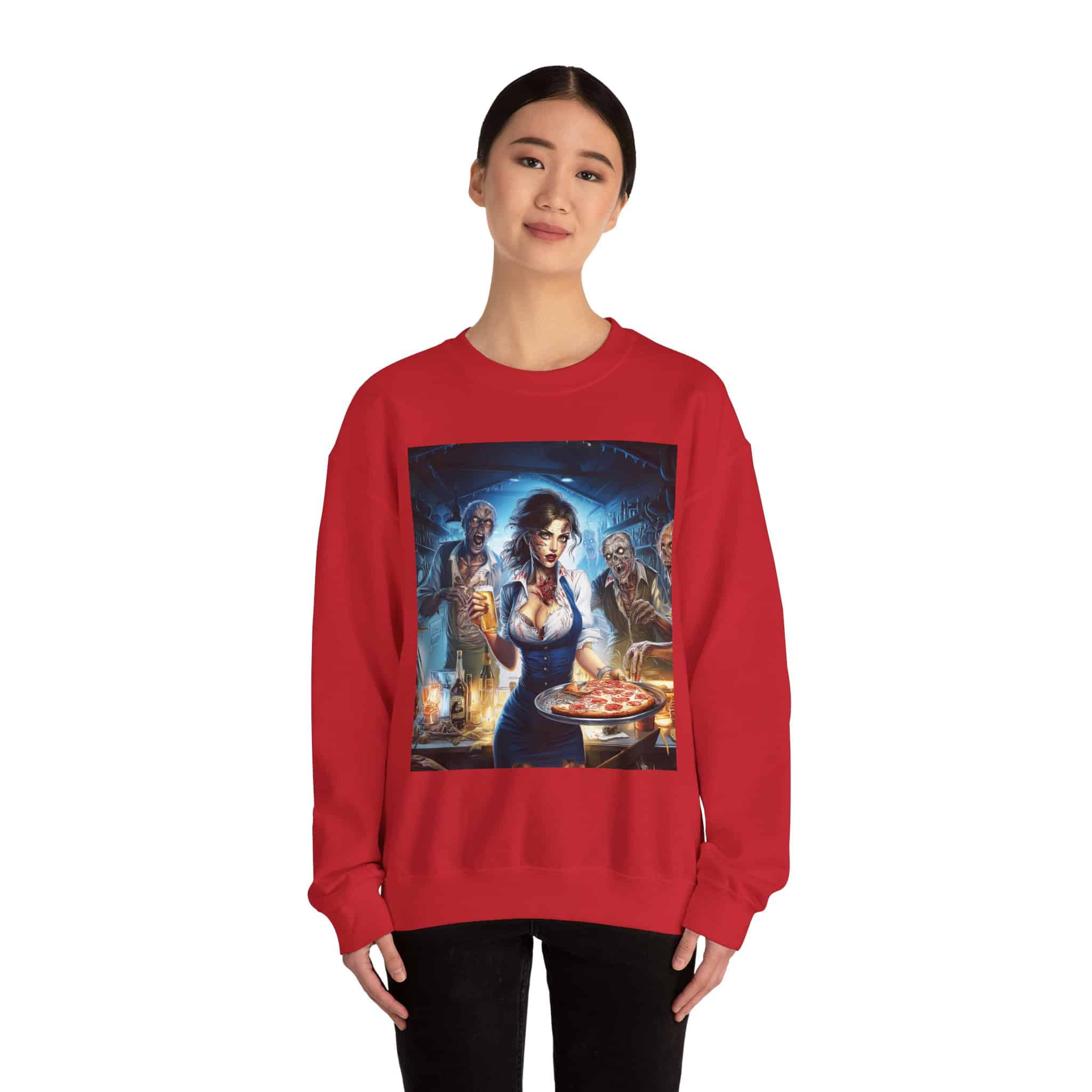 Zombies In Everyday Life Waitress 2025-04 Unisex Heavy Blend™ Crewneck Sweatshirt - Image 60