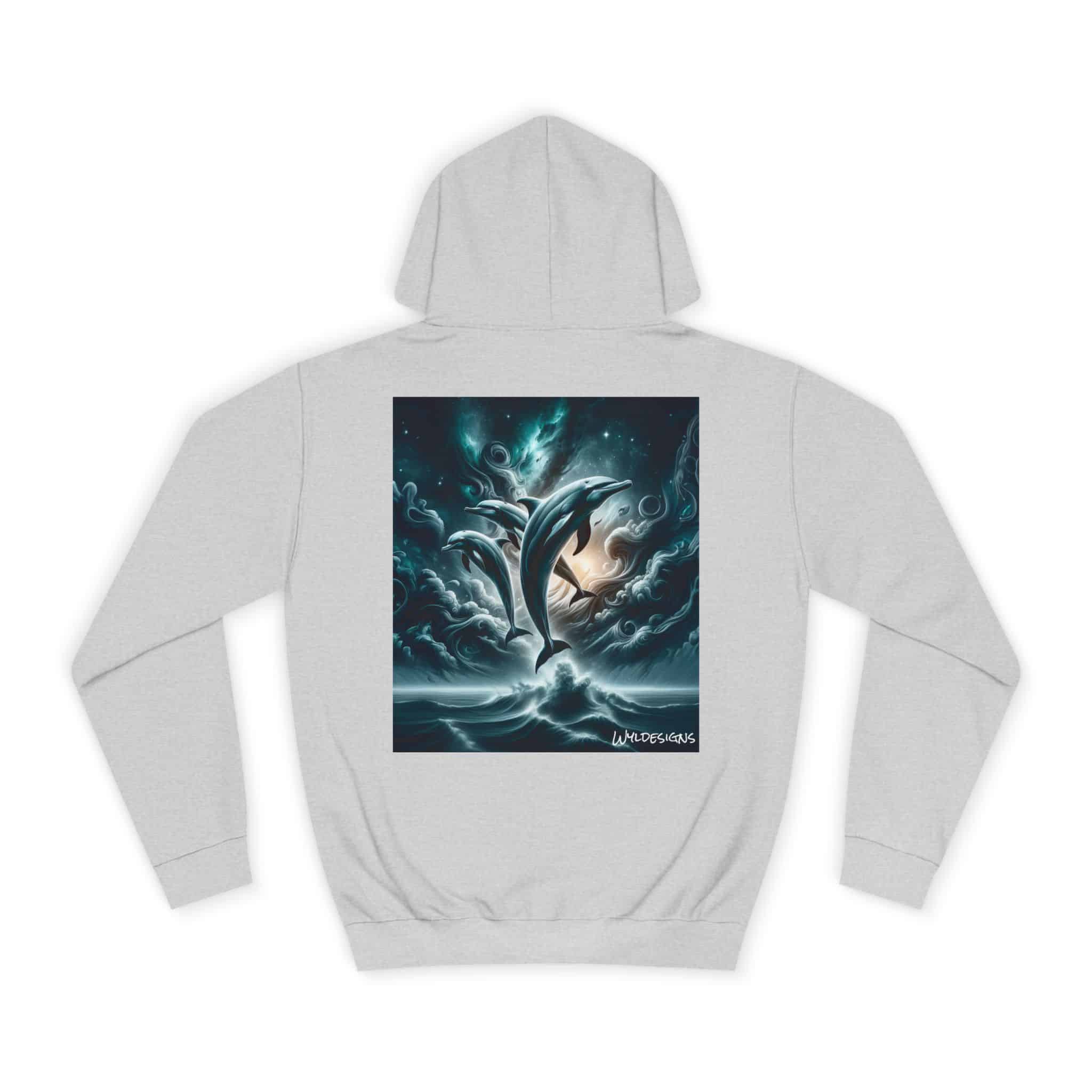 Dolphins Jumping WD-D007 By Wyldesigns Unisex College Hoodie - Image 38