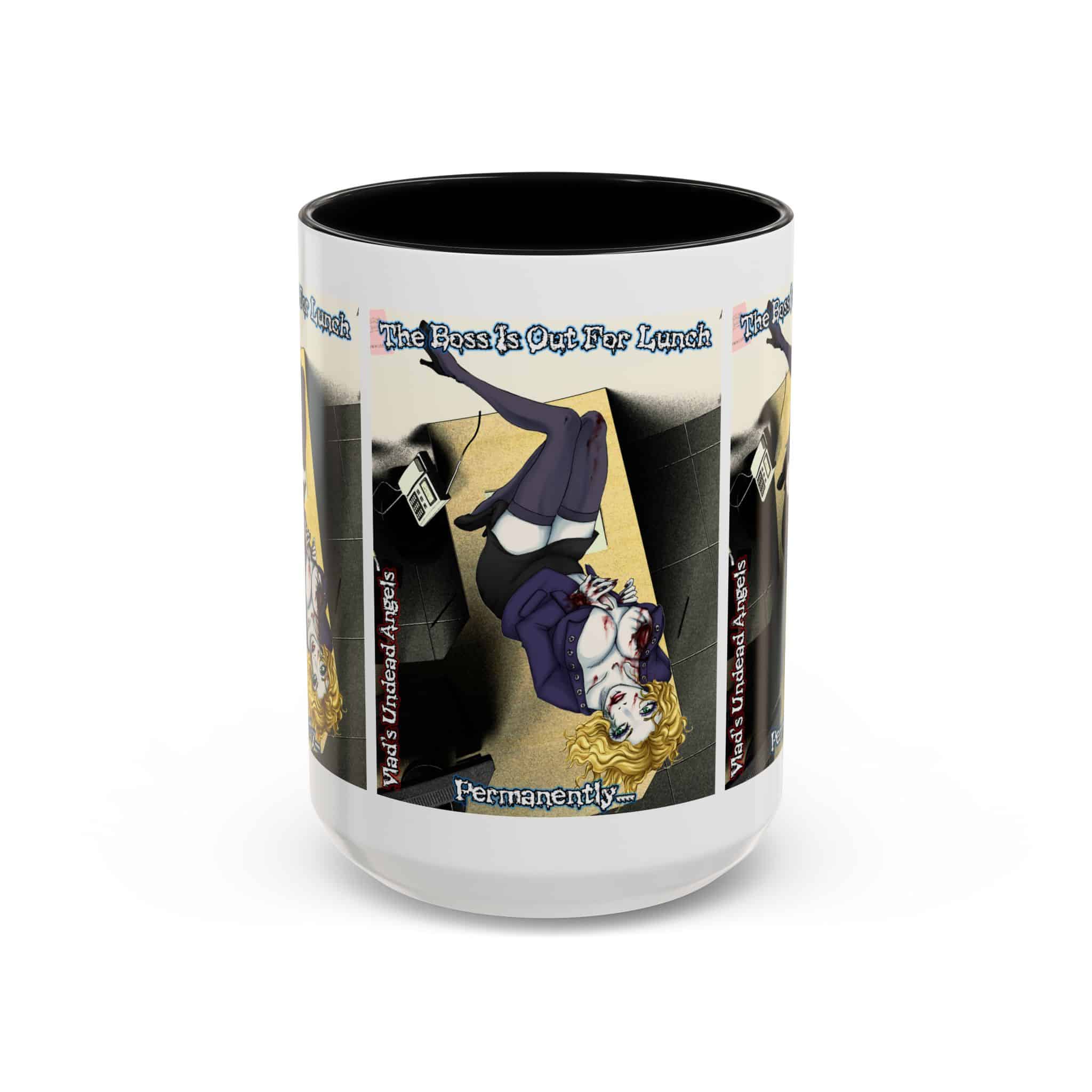 Jennifer Undead Angel Zombie Secretary – Classic Art w/Text Accent Coffee Mug (11, 15oz) - Image 21