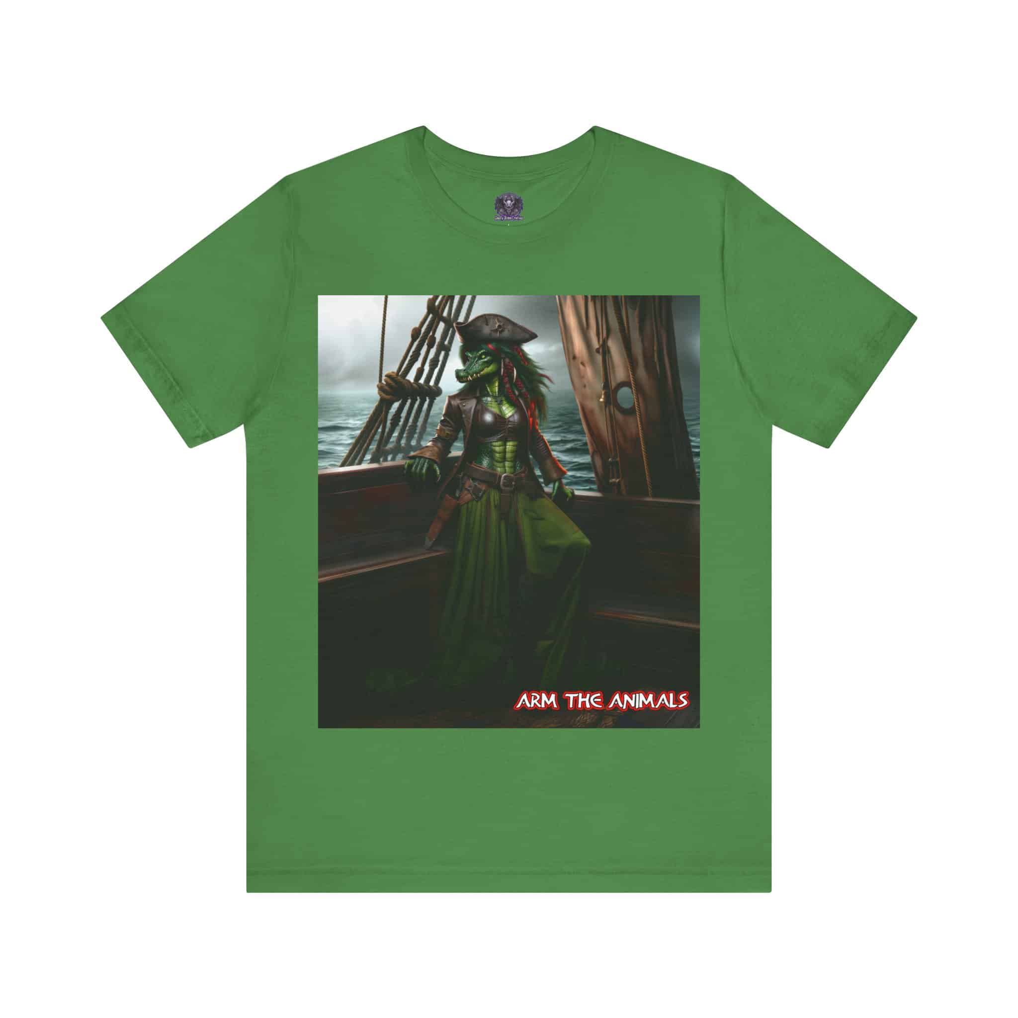 Arm The Animals: Pirate Gator Girl #AA-D-G001 Unisex Jersey Short Sleeve Tee - Image 41