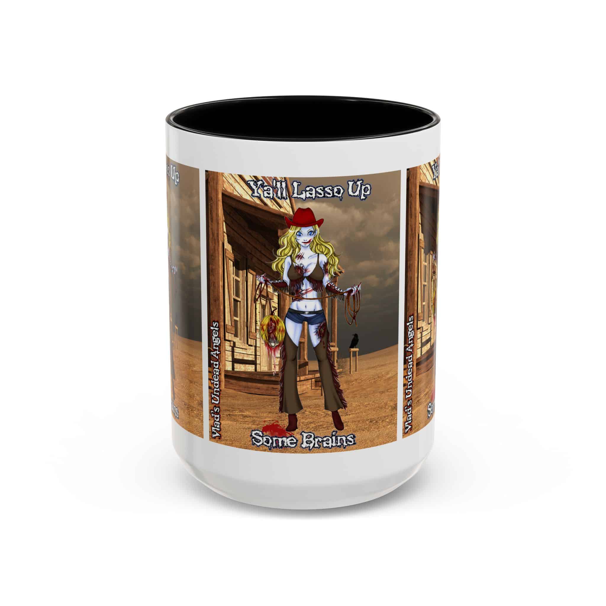Cassidy Undead Angel Cowgirl – Classic Art w/Text Accent Coffee Mug (11, 15oz) - Image 21