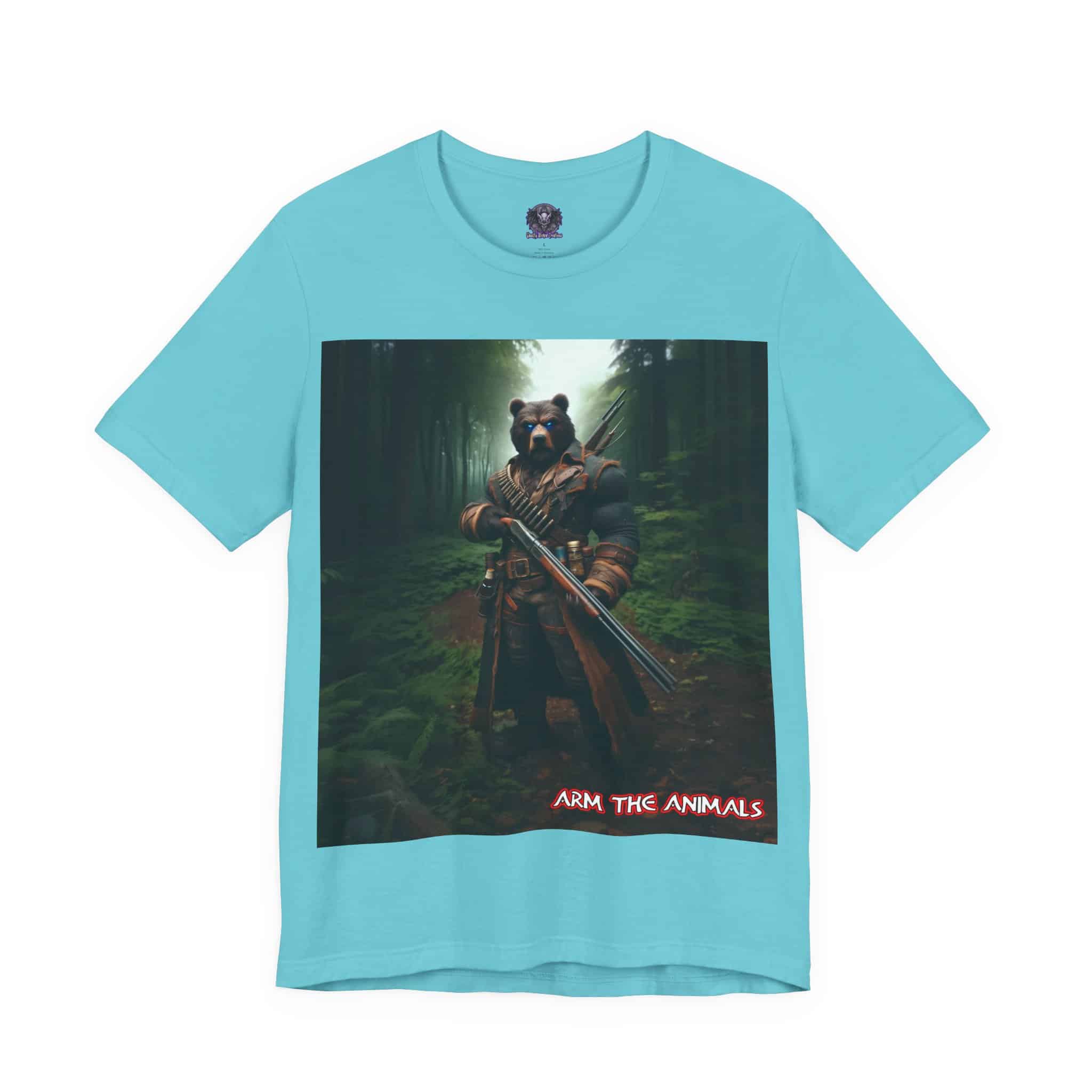 Arm The Animals: Hunter Bear #AA-D-Be001 Unisex Jersey Short Sleeve Tee - Image 55