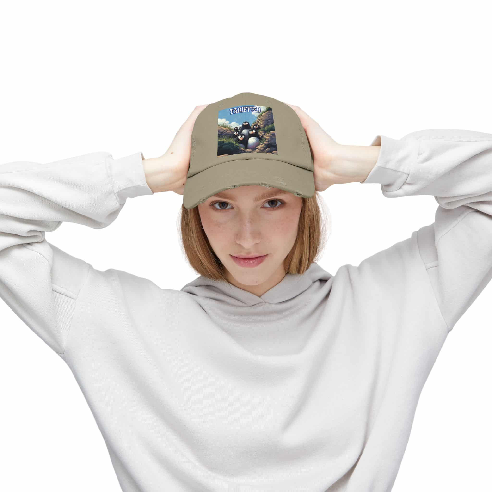 Tariffied Logo Distressed Cap - Tariff Fear Is Real - Image 35