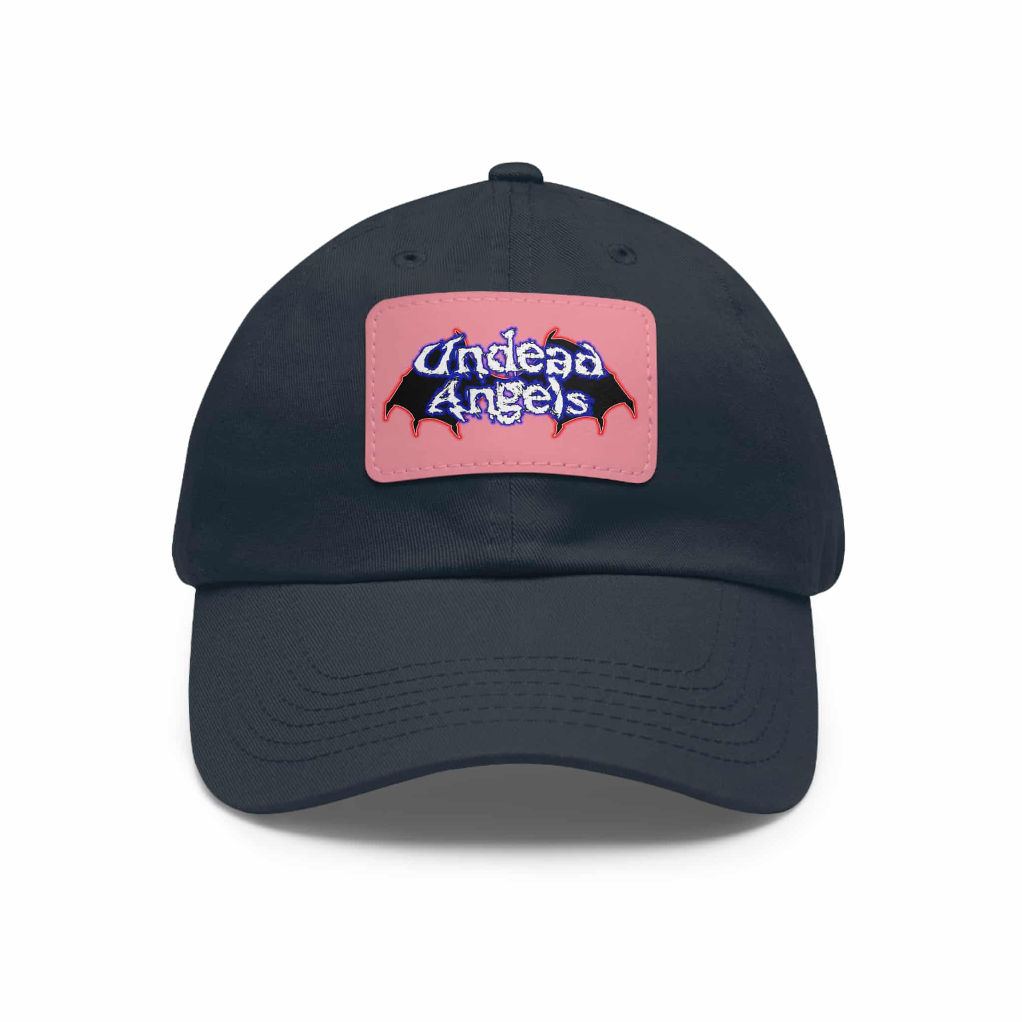 Undead Angels Logo Leather Patch Dad Hat - Casual Style for Music Lovers - Image 86