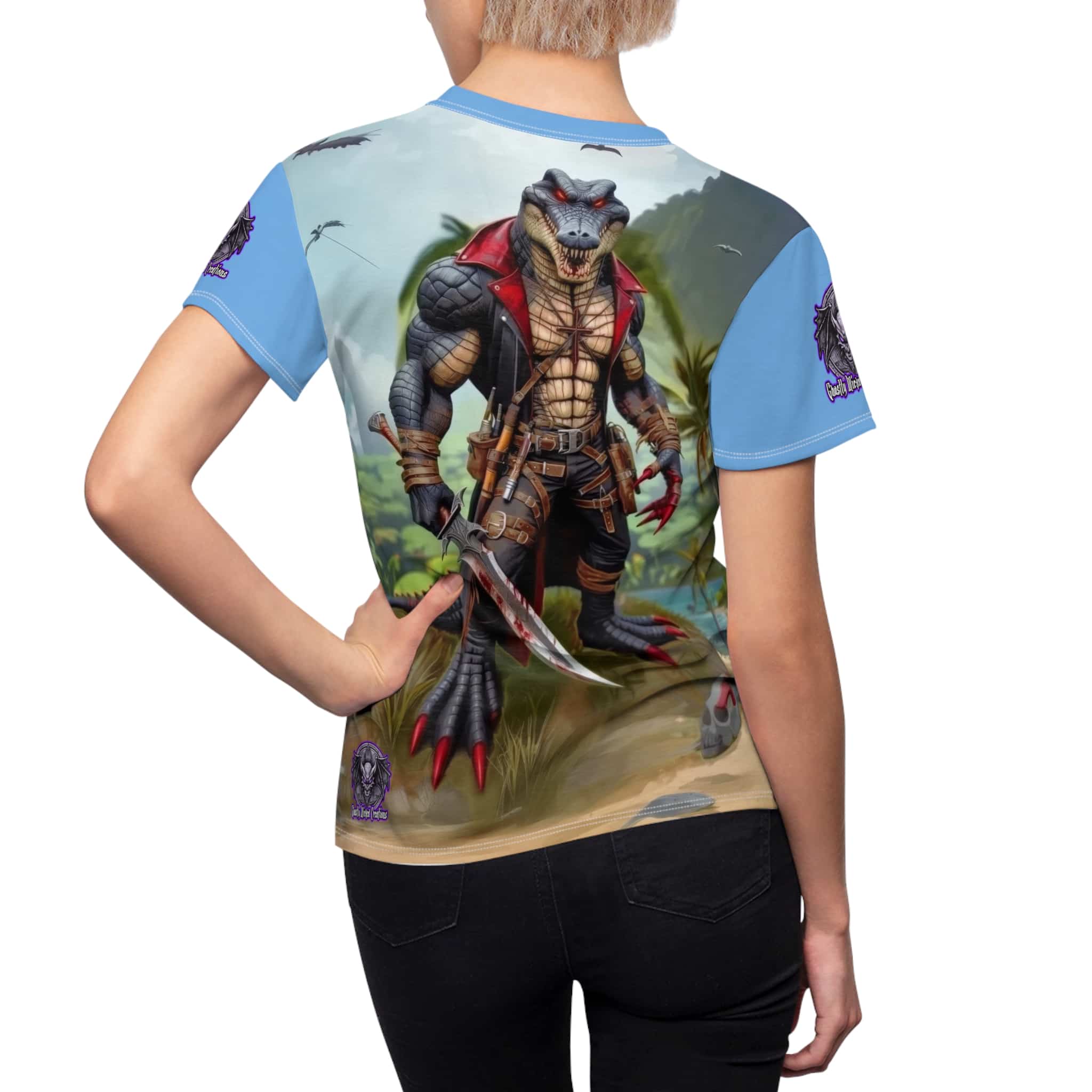 Arm The Animals: Pirate Gator #AA-D-PG003 Women's Cut & Sew Tee (AOP) - Image 11