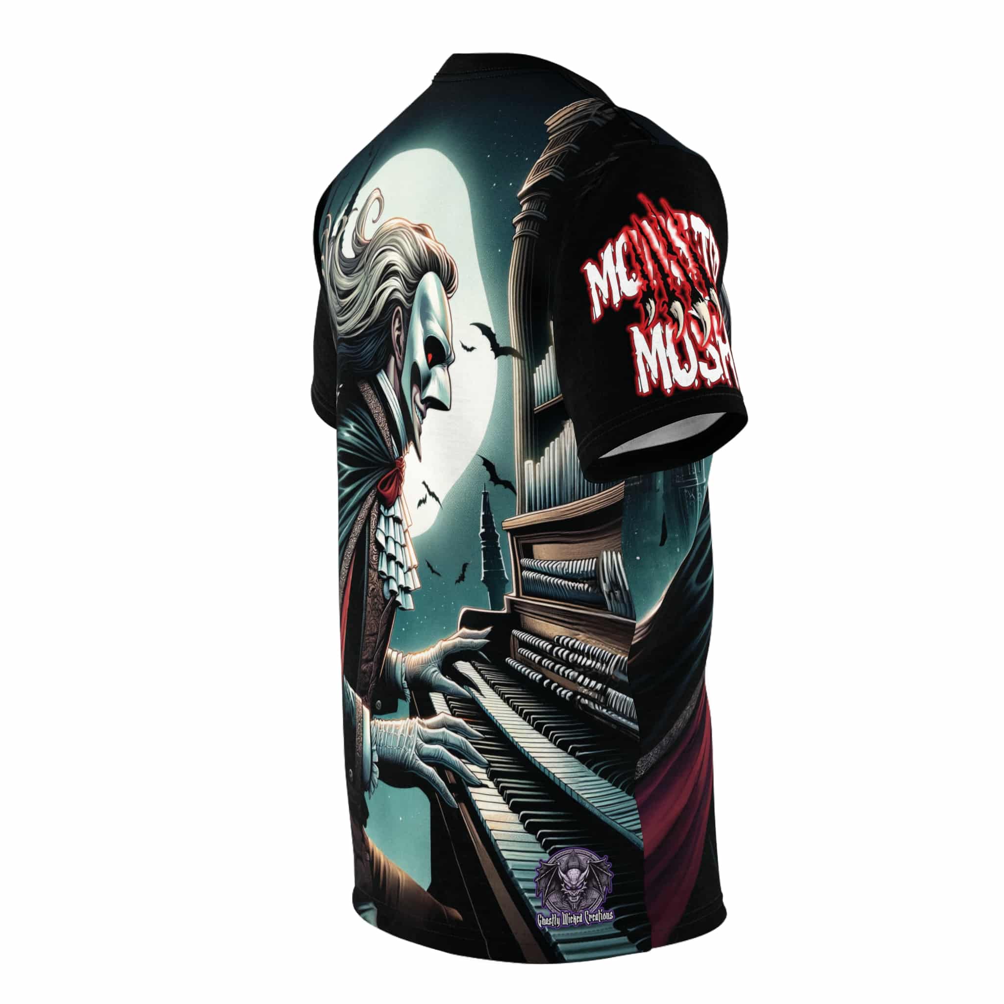 Monster Mosh 2024 Tour Phantom On Organ MM-D007 Unisex Cut & Sew Tee (AOP) - Black or Grey Sleeves - Image 8