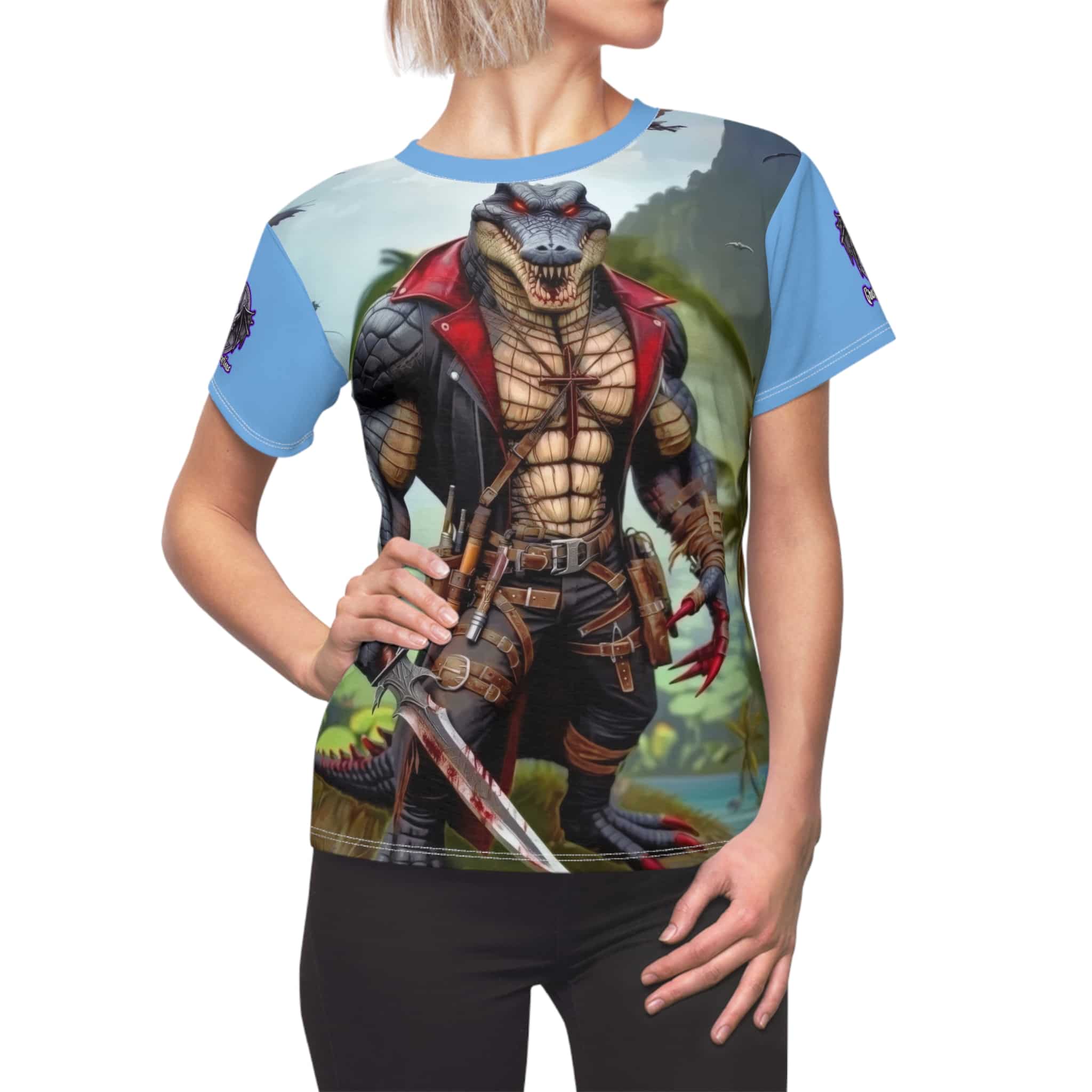 Arm The Animals: Pirate Gator #AA-D-PG003 Women's Cut & Sew Tee (AOP) - Image 10
