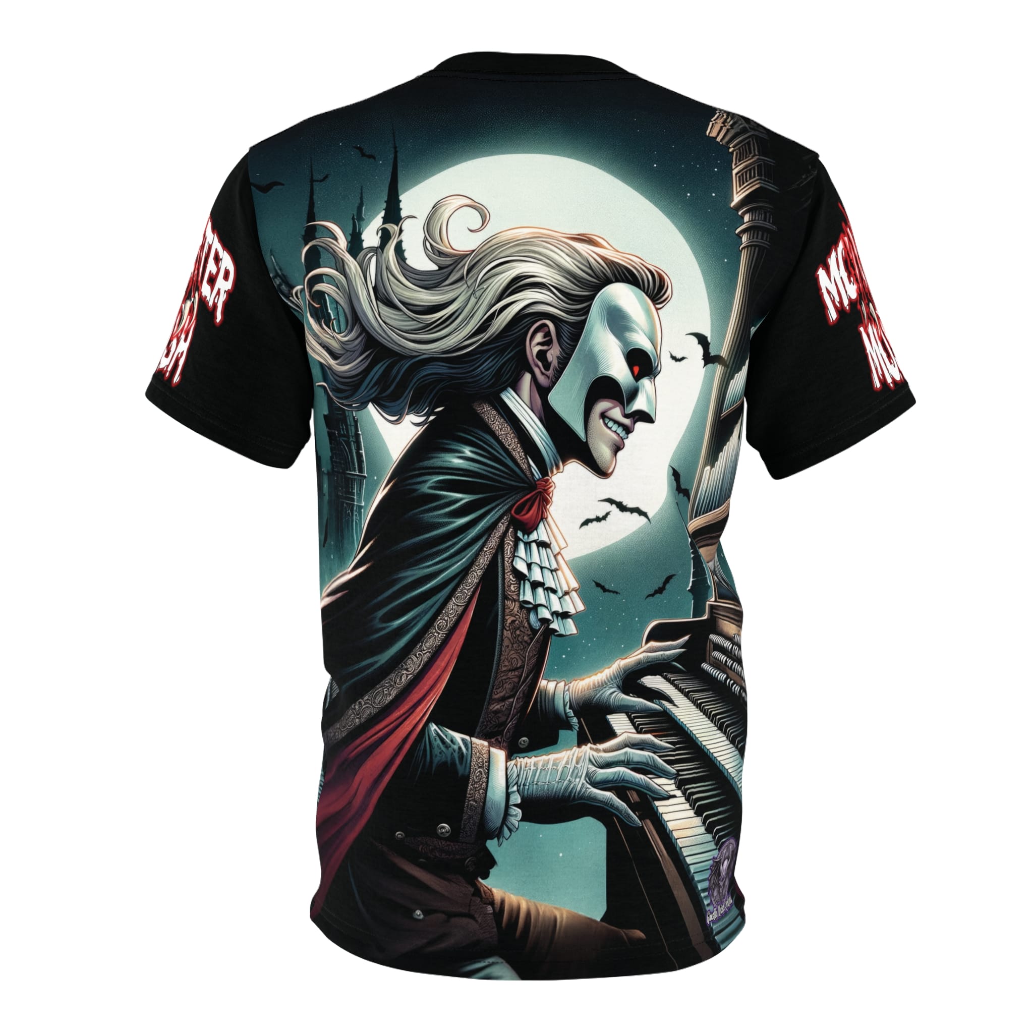 Monster Mosh 2024 Tour Phantom On Organ MM-D007 Unisex Cut & Sew Tee (AOP) - Black or Grey Sleeves - Image 6