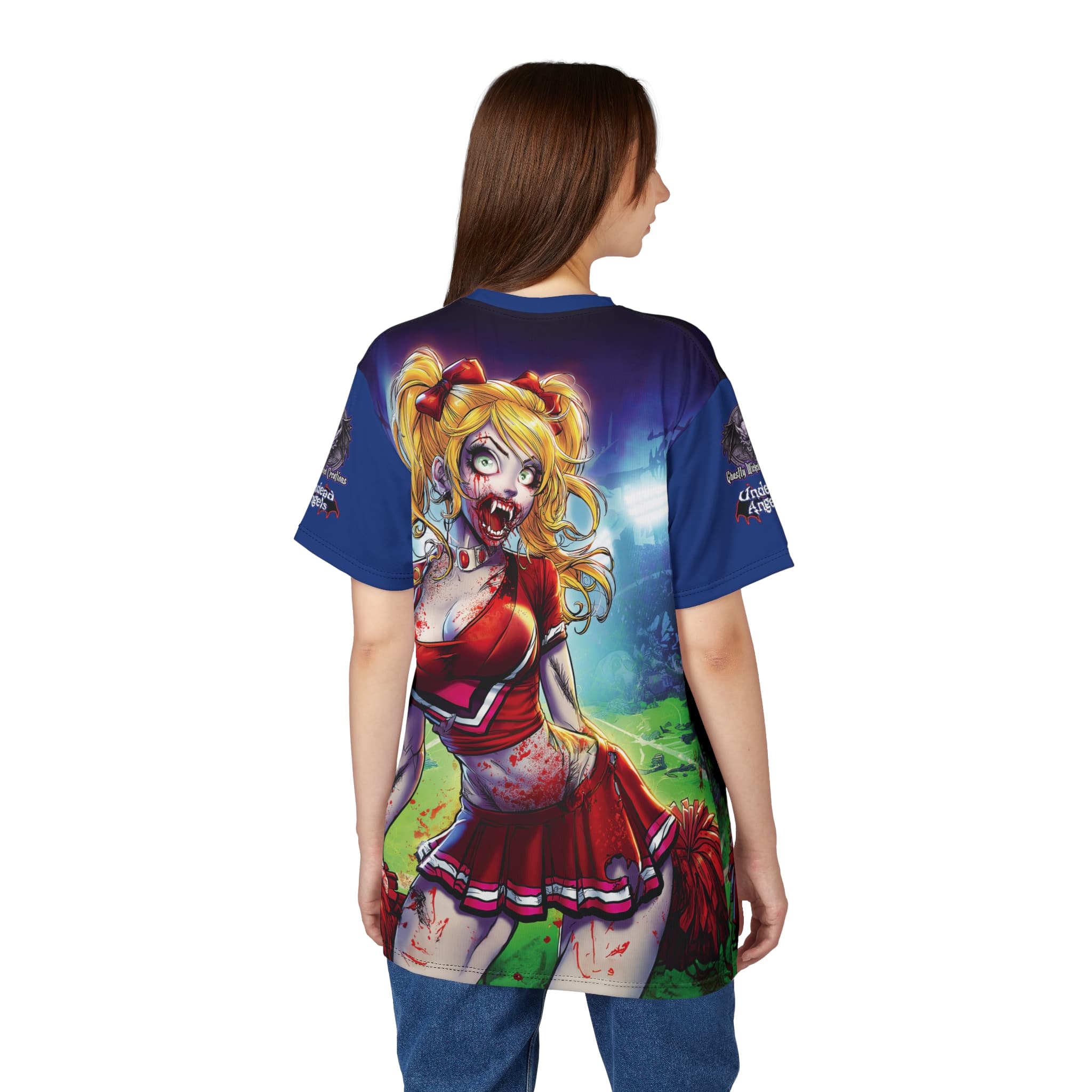 Undead Angels Zombie Cheerleader Buffy Classic Reborn Style IV Unisex Cut & Sew Tee (AOP) - Image 14