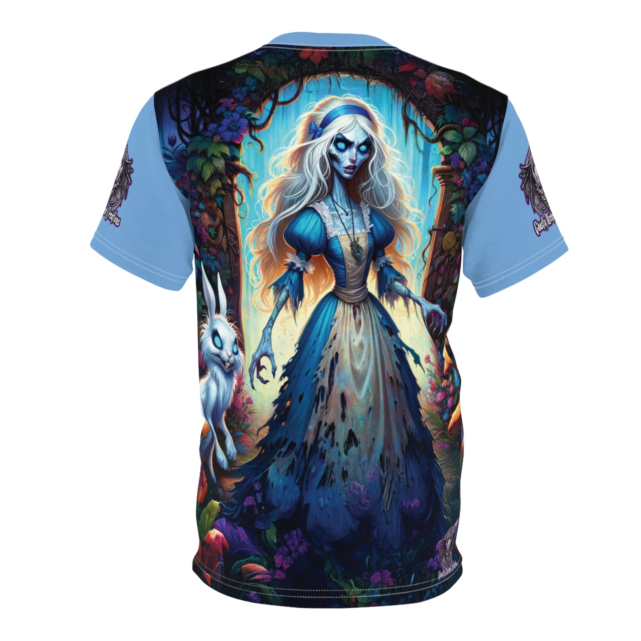Undead Alice & White Rabbit Zombie #WT-D-A03 Unisex Cut & Sew Tee (AOP) - Image 6