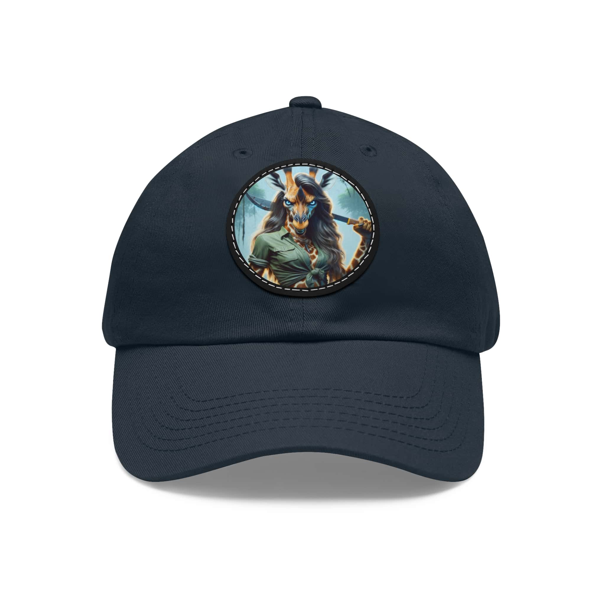 Arm The Animals: Hunter Giraffe Girl #AA-D-Gi001 Artistic Round Leather Patch Dad Hat - Stylish Casual Cap - Image 66