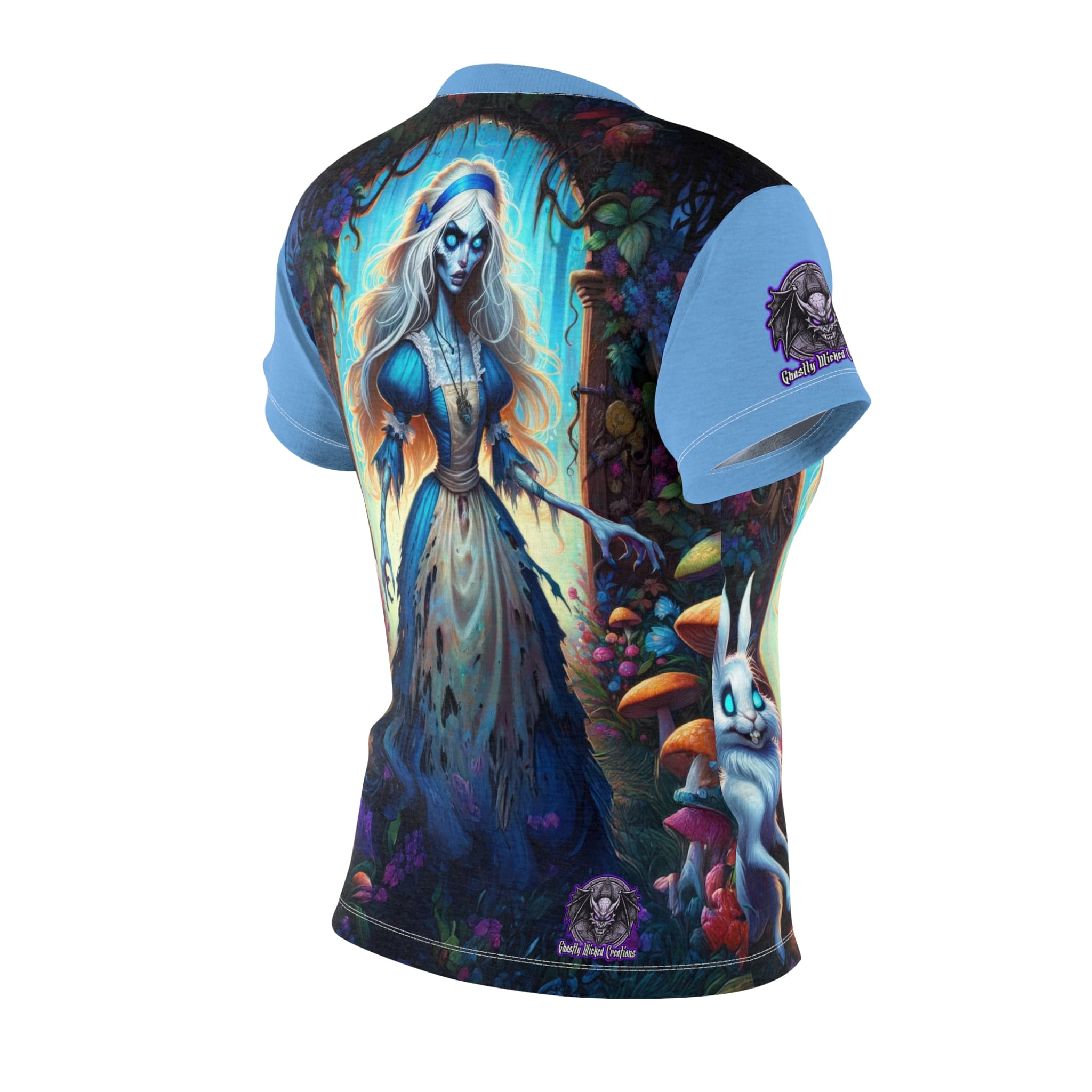 Undead Alice & White Rabbit Zombie #WT-D-A03 Women's Cut & Sew Tee (AOP) - Image 9