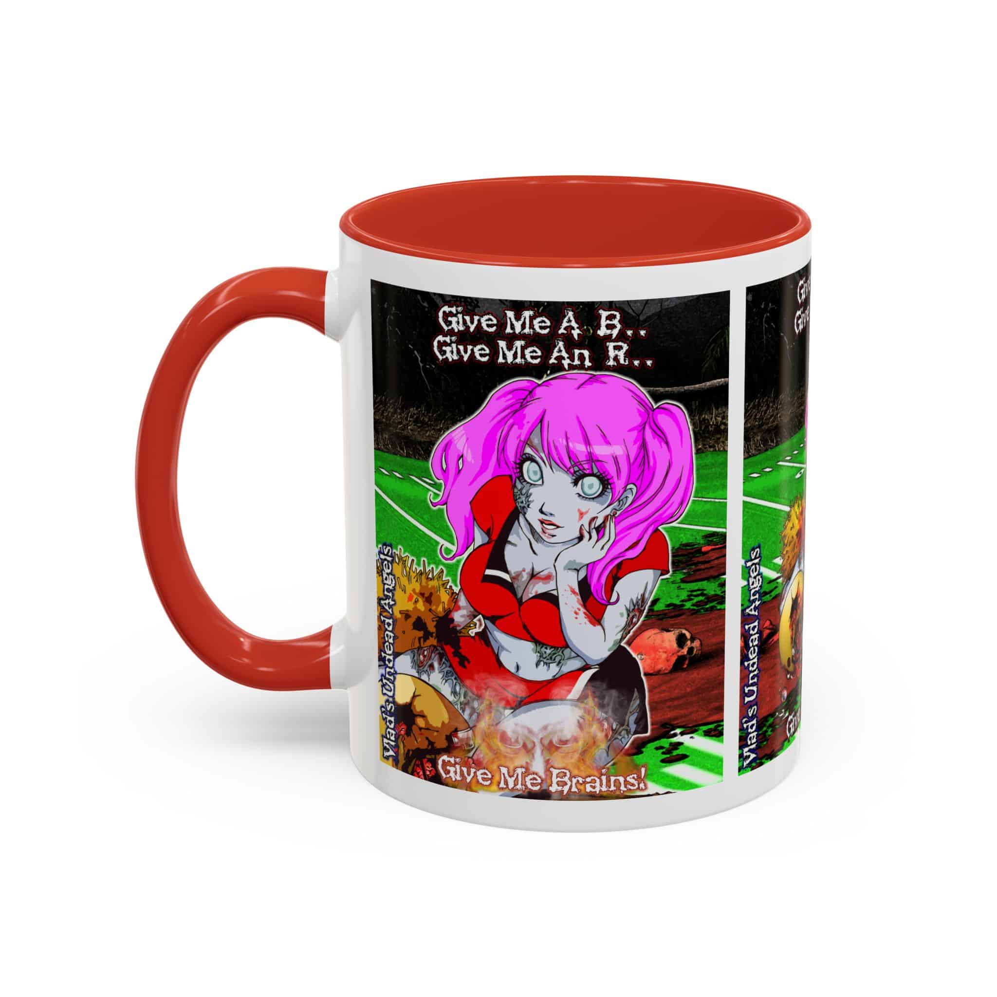 Buffy Undead Angel Zombie Cheerleader C1 PH – Classic Art w/Text Accent Coffee Mug (11, 15oz) - Image 3