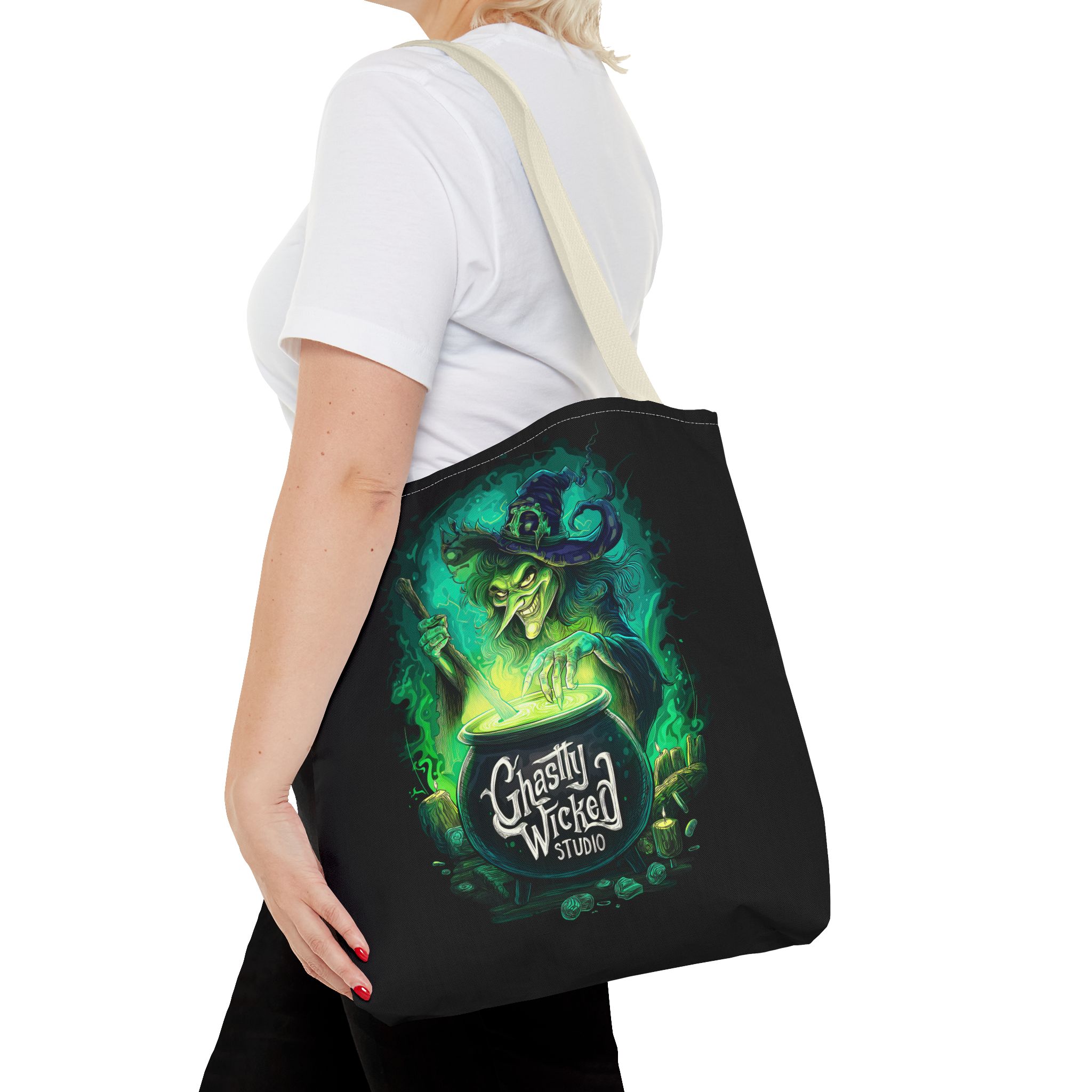 Ghastly Wicked Cauldron Witch Tote Bag (AOP) - Image 44