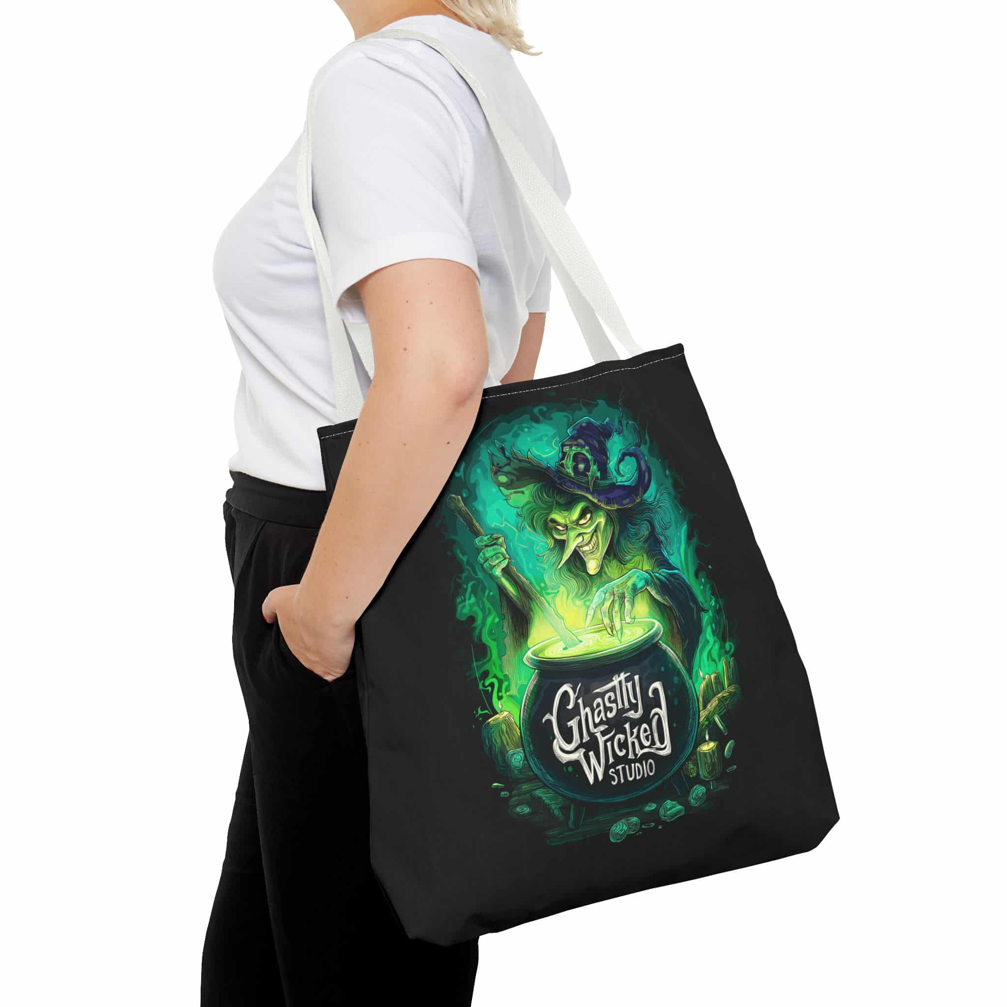 Ghastly Wicked Cauldron Witch Tote Bag (AOP) - Image 36