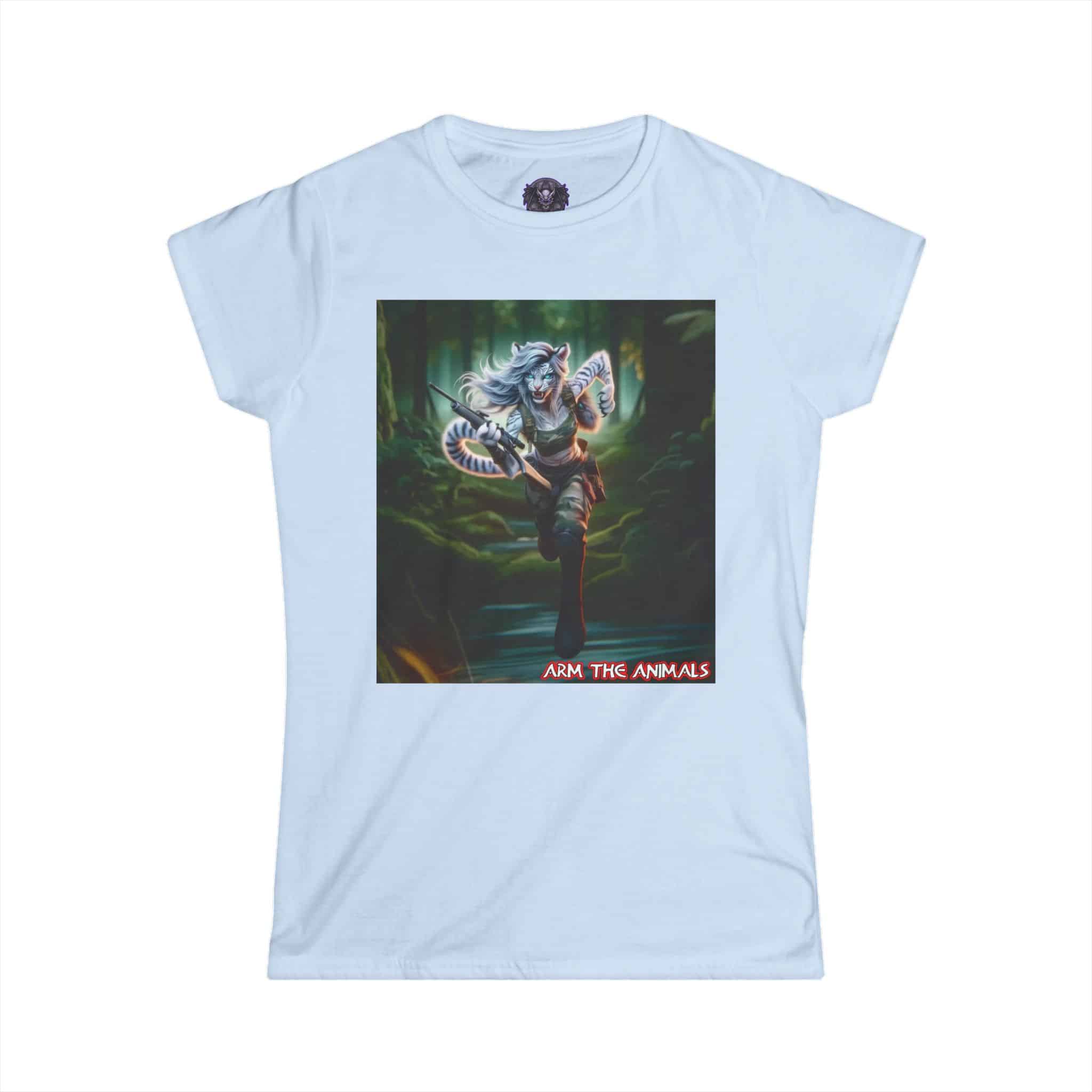 Arm The Animals: Commando Tigress #AA-D-WT004 Women's Softstyle Tee - Image 19