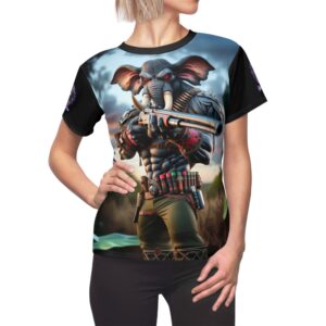 Arm The Animals: Bounty Hunter Elephant #AA-D-El002 Women's Cut & Sew Tee (AOP)