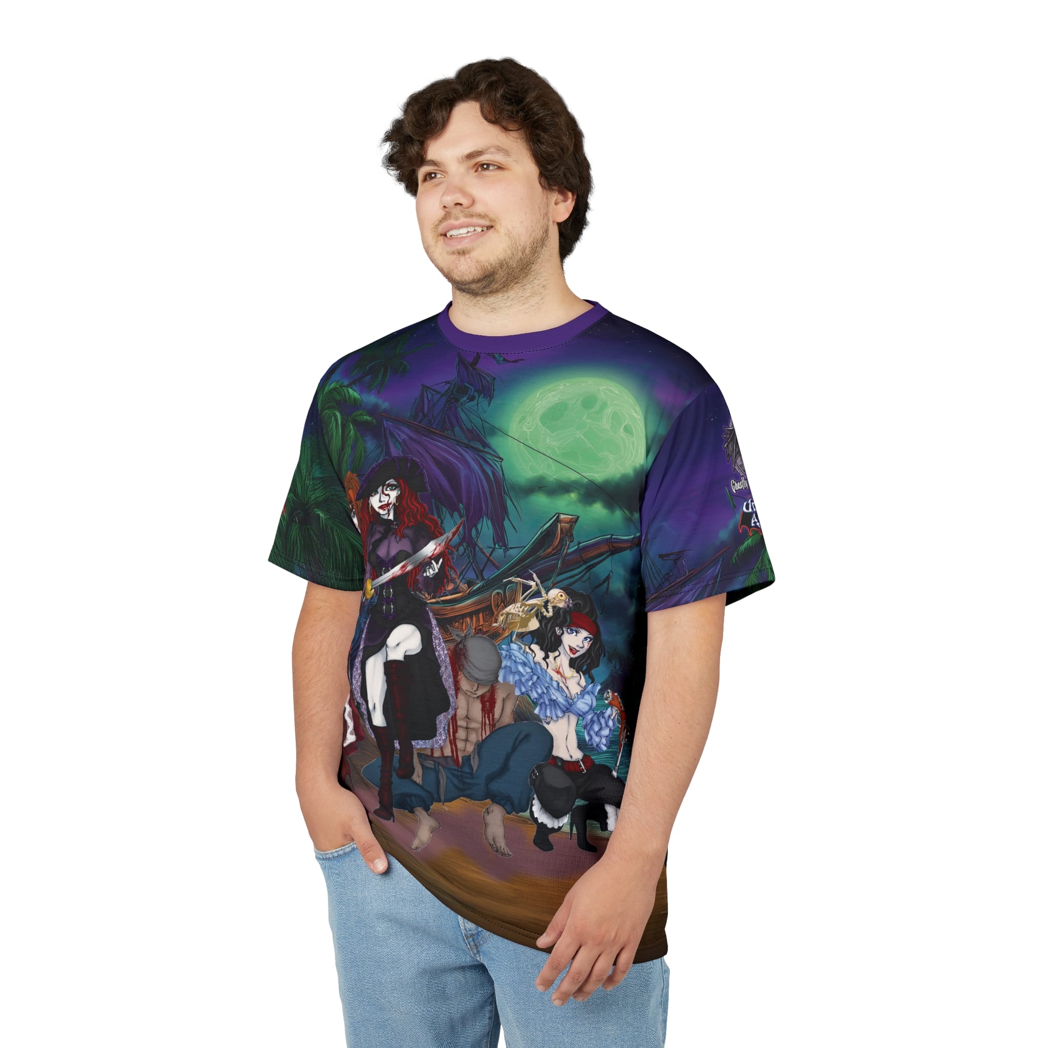 Undead Angels Vamp Pirates Rule 2025 Edition: Classic Art (No Text) Unisex Cut & Sew Tee (AOP) - Image 12