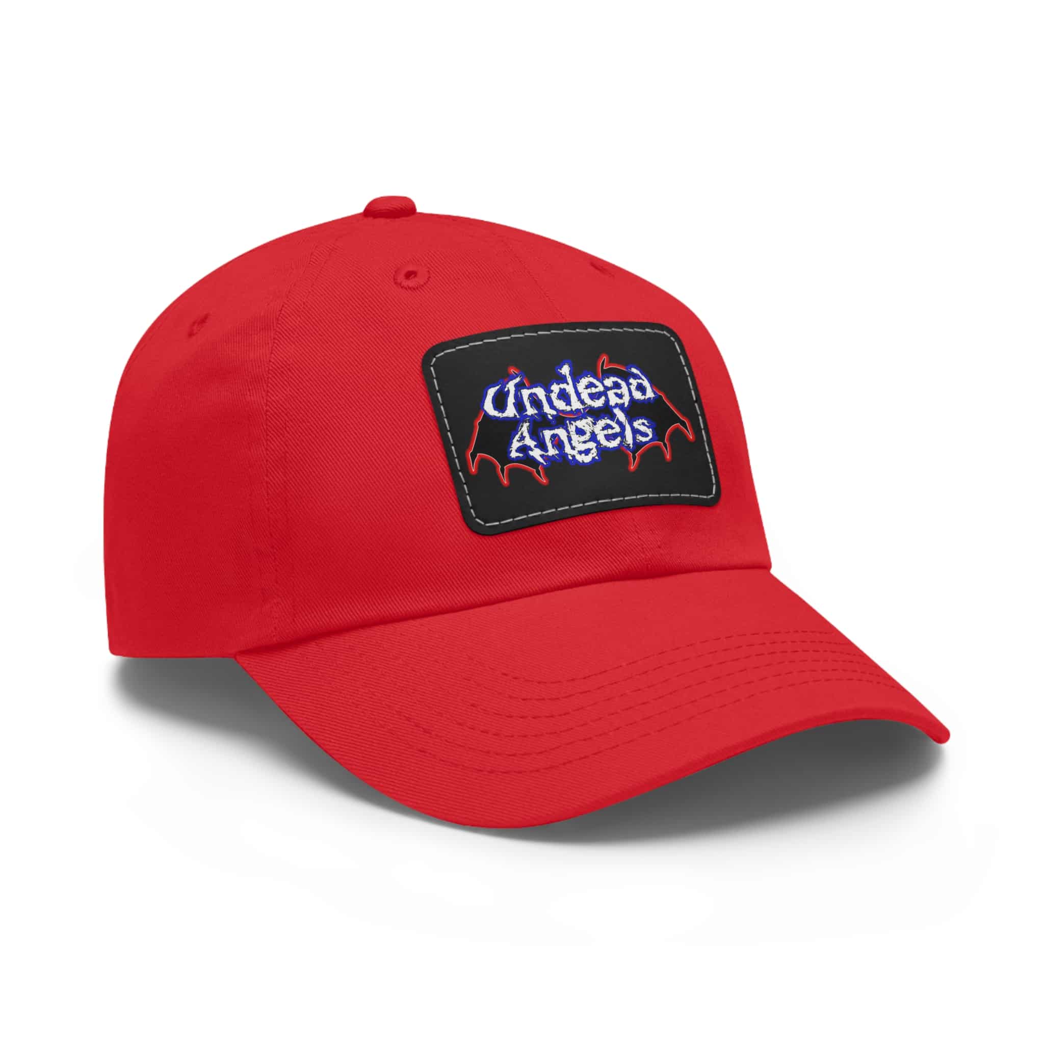 Undead Angels Logo Leather Patch Dad Hat - Casual Style for Music Lovers - Image 92