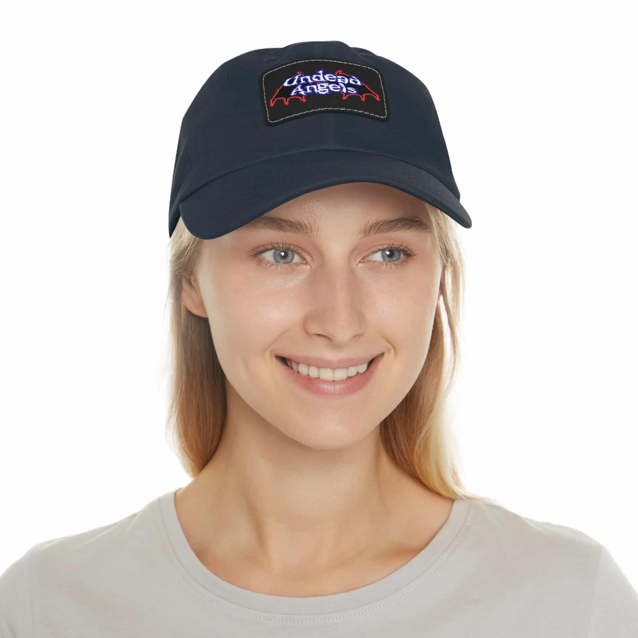 Undead Angels Logo Leather Patch Dad Hat - Casual Style for Music Lovers - Image 74