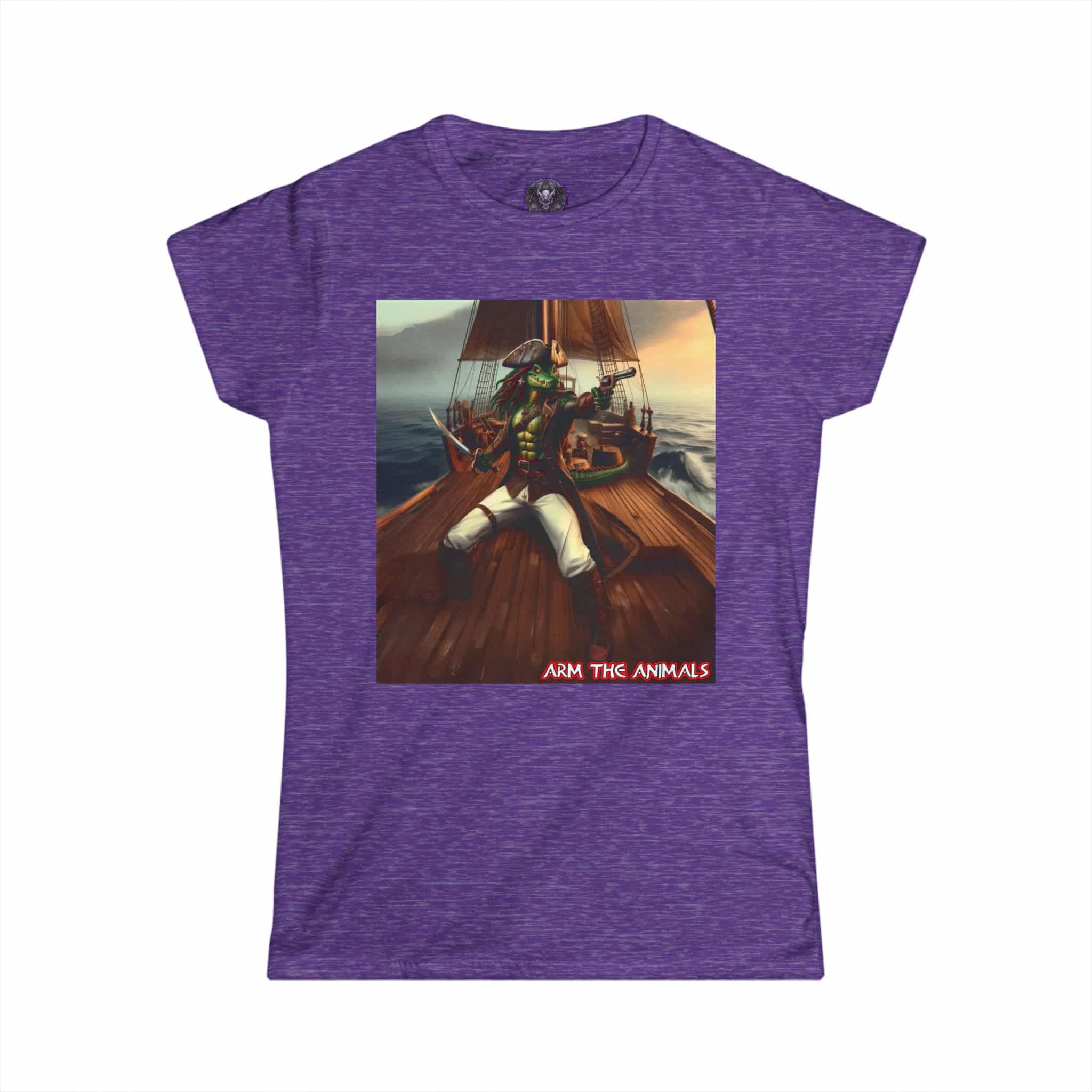 Arm The Animals: Pirate Gator #AA-D-PG002a Women's Softstyle Tee - Image 31