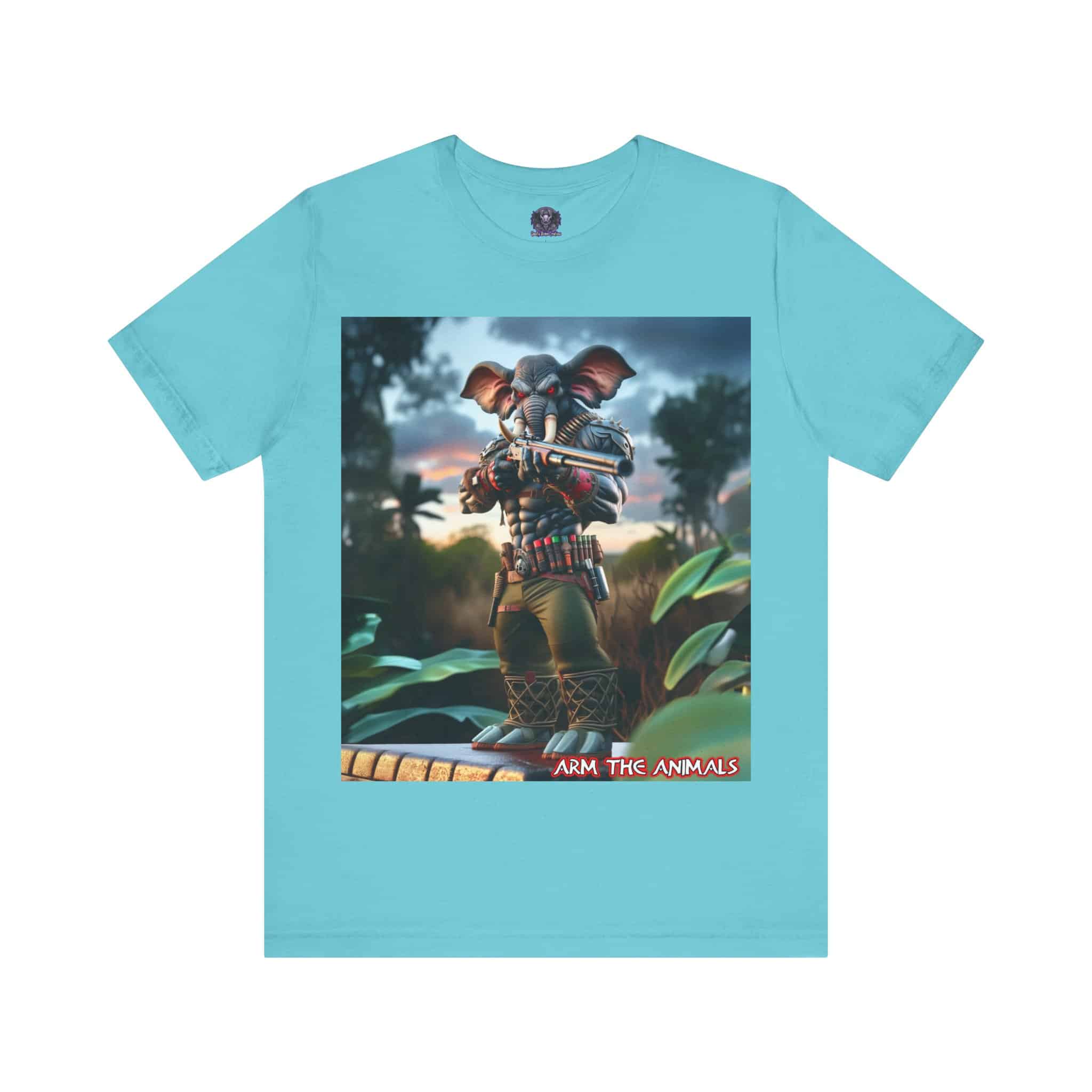 Arm The Animals: Bounty Hunter Elephant #AA-D-El002 Unisex Jersey Short Sleeve Tee - Image 53