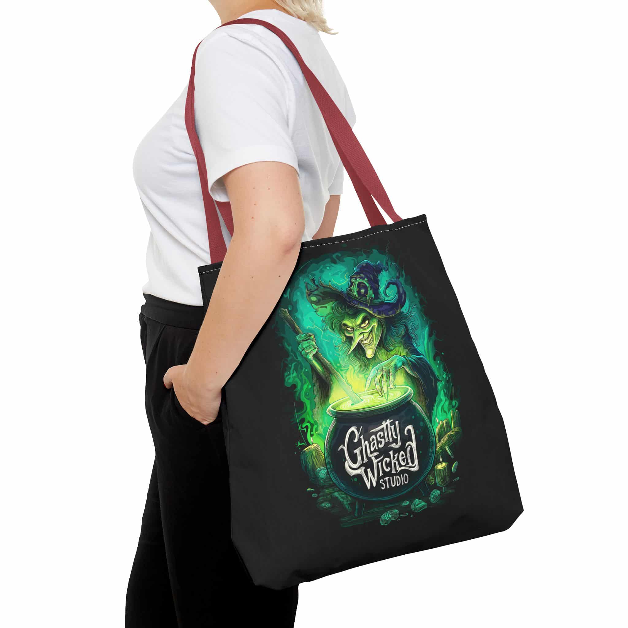 Ghastly Wicked Cauldron Witch Tote Bag (AOP) - Image 8