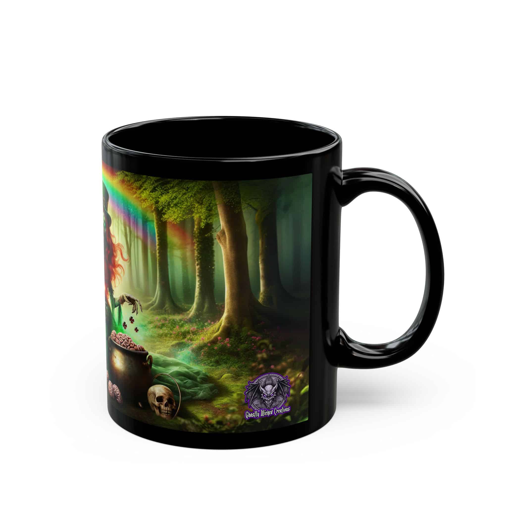 Fiona Undead Angel Leprechaun Queen #DFZ-007B Black Mug (11oz, 15oz) - Image 2
