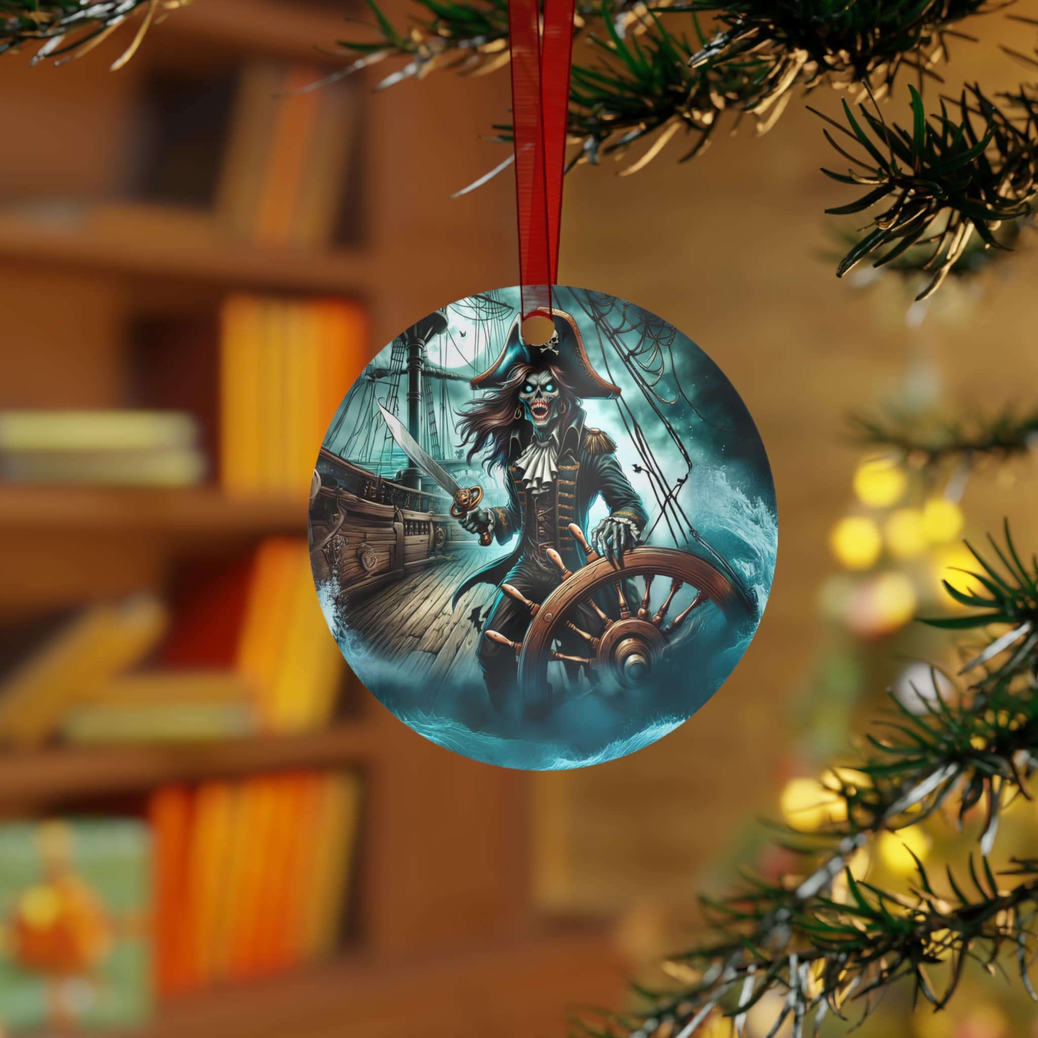 Skeletal Pirate Captain #ML-D-UP005 Metal Ornaments - Image 4