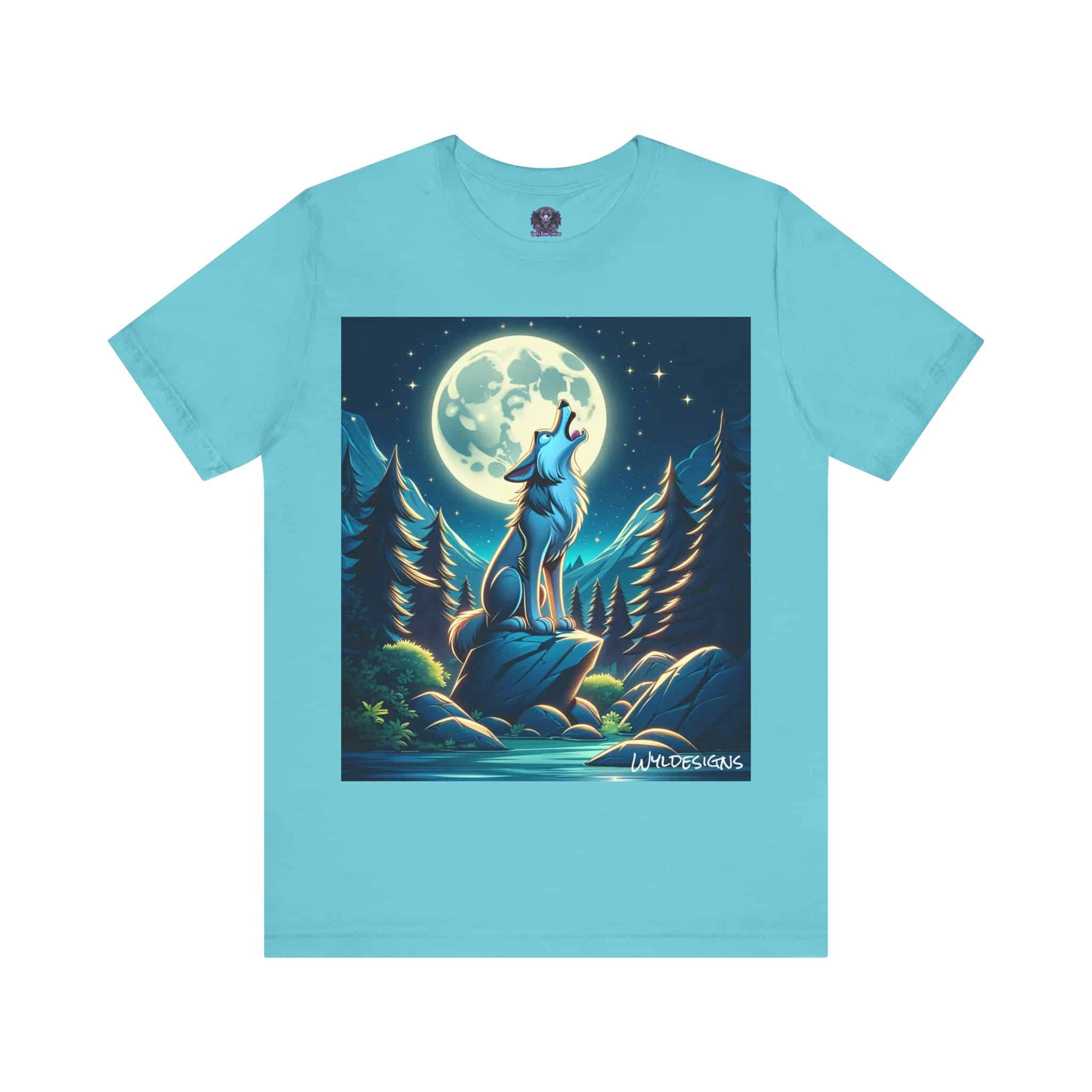 Howling Wolf Toon Style WD-D012 By Wyldesigns Unisex Jersey Short Sleeve Tee - Image 9