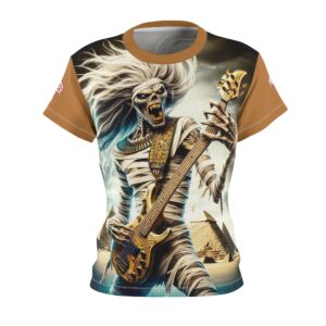 Monster Mosh 2024 Tour Mummy Bass Guitar MM-D003 Women's Cut & Sew Tee (AOP) - Black Or Brown Sleeves