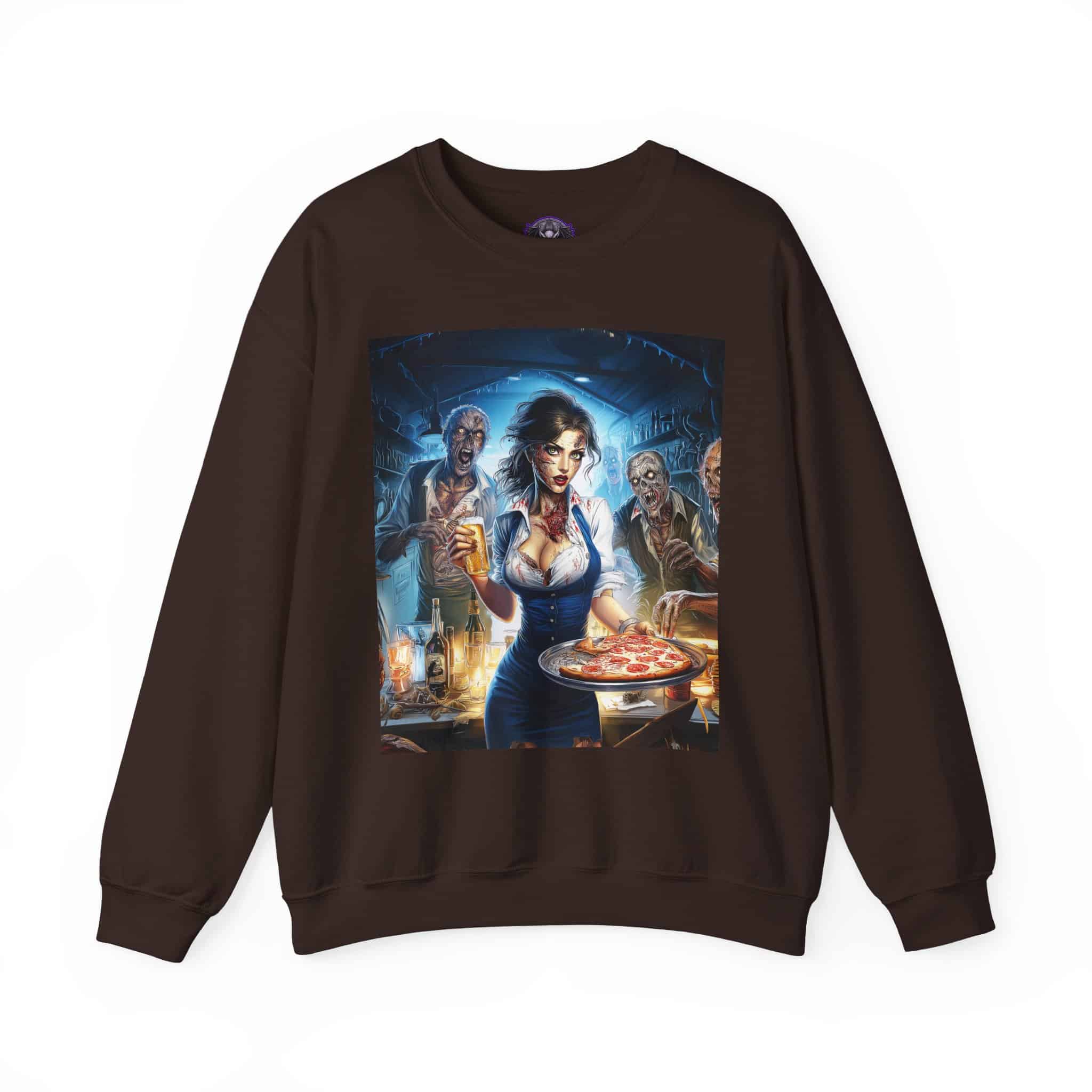 Zombies In Everyday Life Waitress 2025-04 Unisex Heavy Blend™ Crewneck Sweatshirt - Image 17