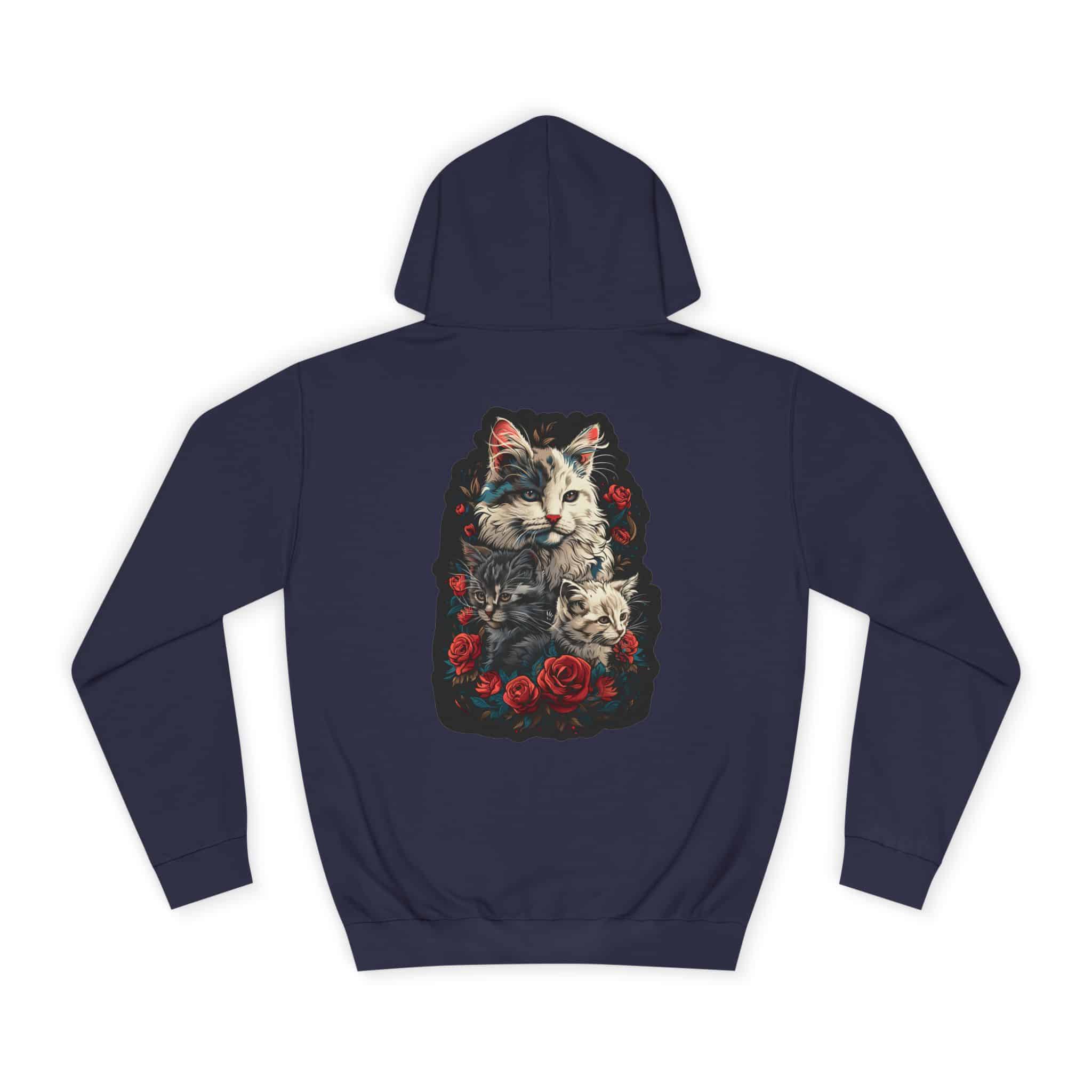 Mama Cat & Kittens WD-M001 By Wyldesigns Unisex College Hoodie - Image 62
