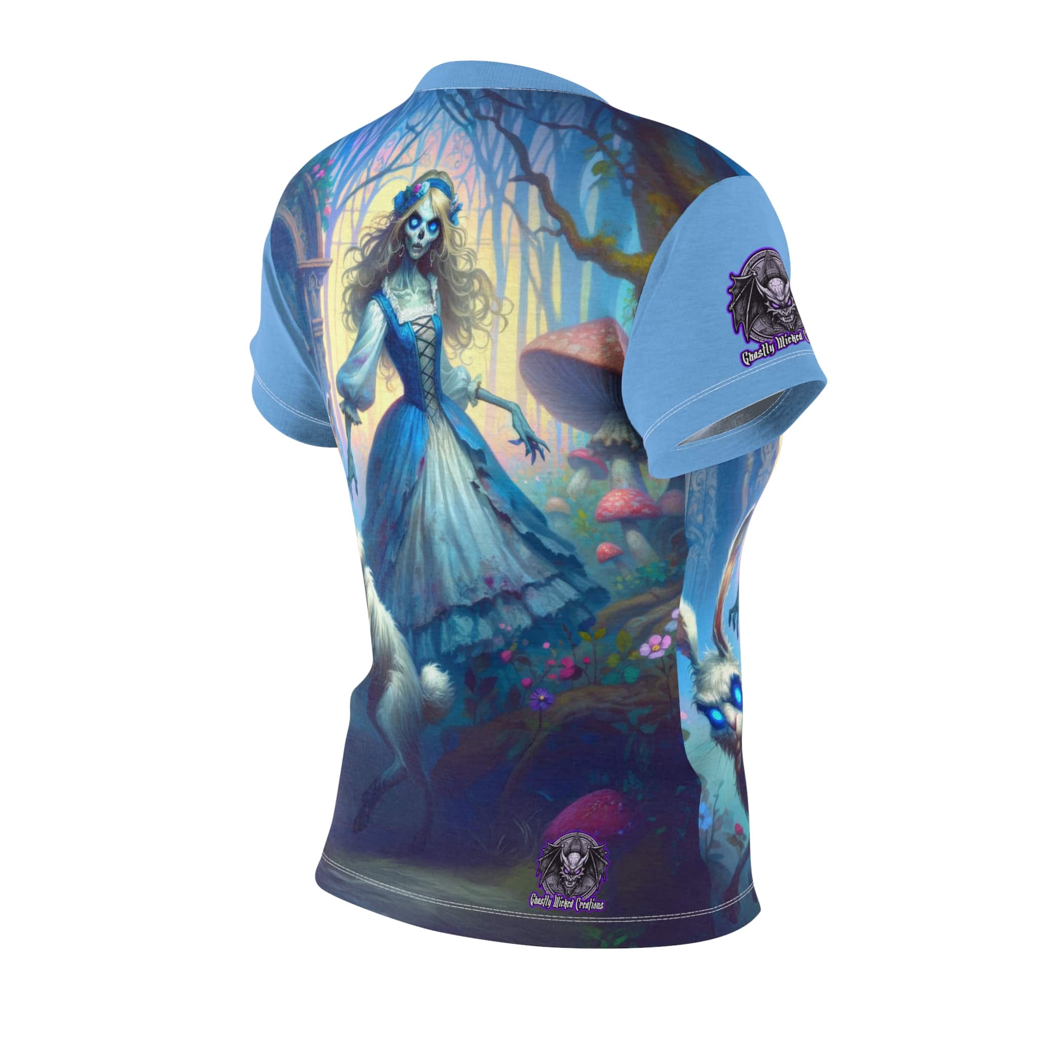 Undead Alice & White Rabbit Zombie #WT-D-A04 Women's Cut & Sew Tee (AOP) - Image 9