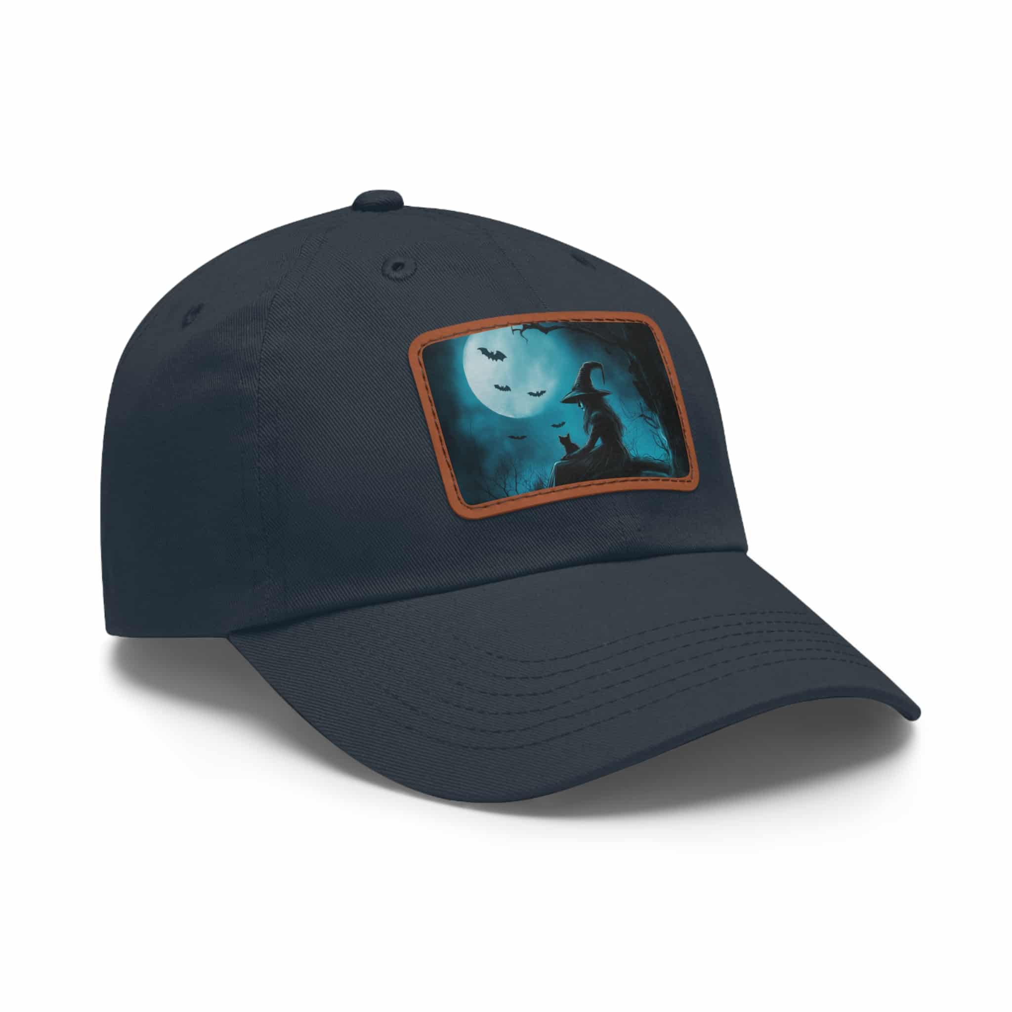 Witch With Black Cat By Moonlight #MJ-W003 Logo Leather Patch Dad Hat - Casual Style for Music Lovers - Image 82