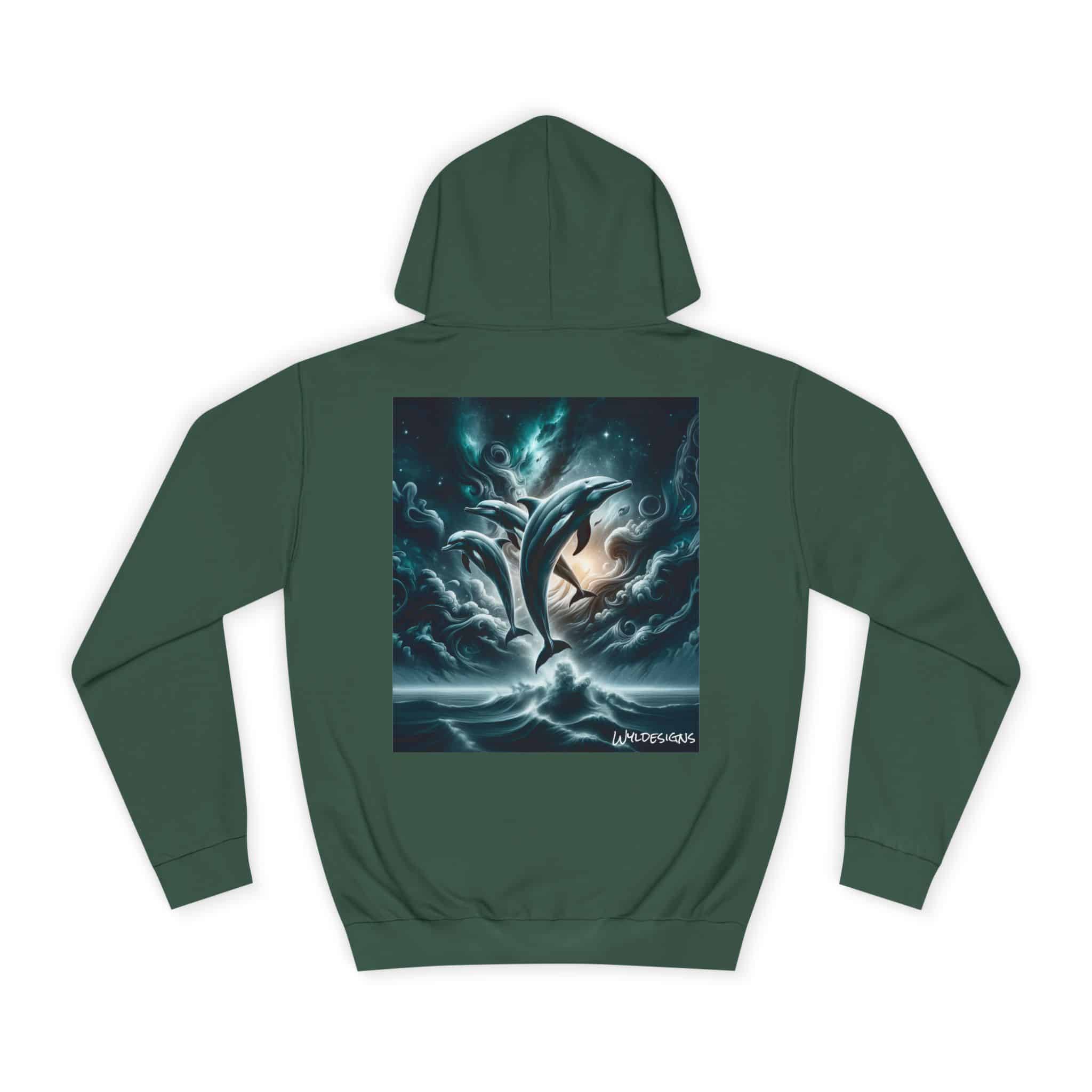 Dolphins Jumping WD-D007 By Wyldesigns Unisex College Hoodie - Image 50