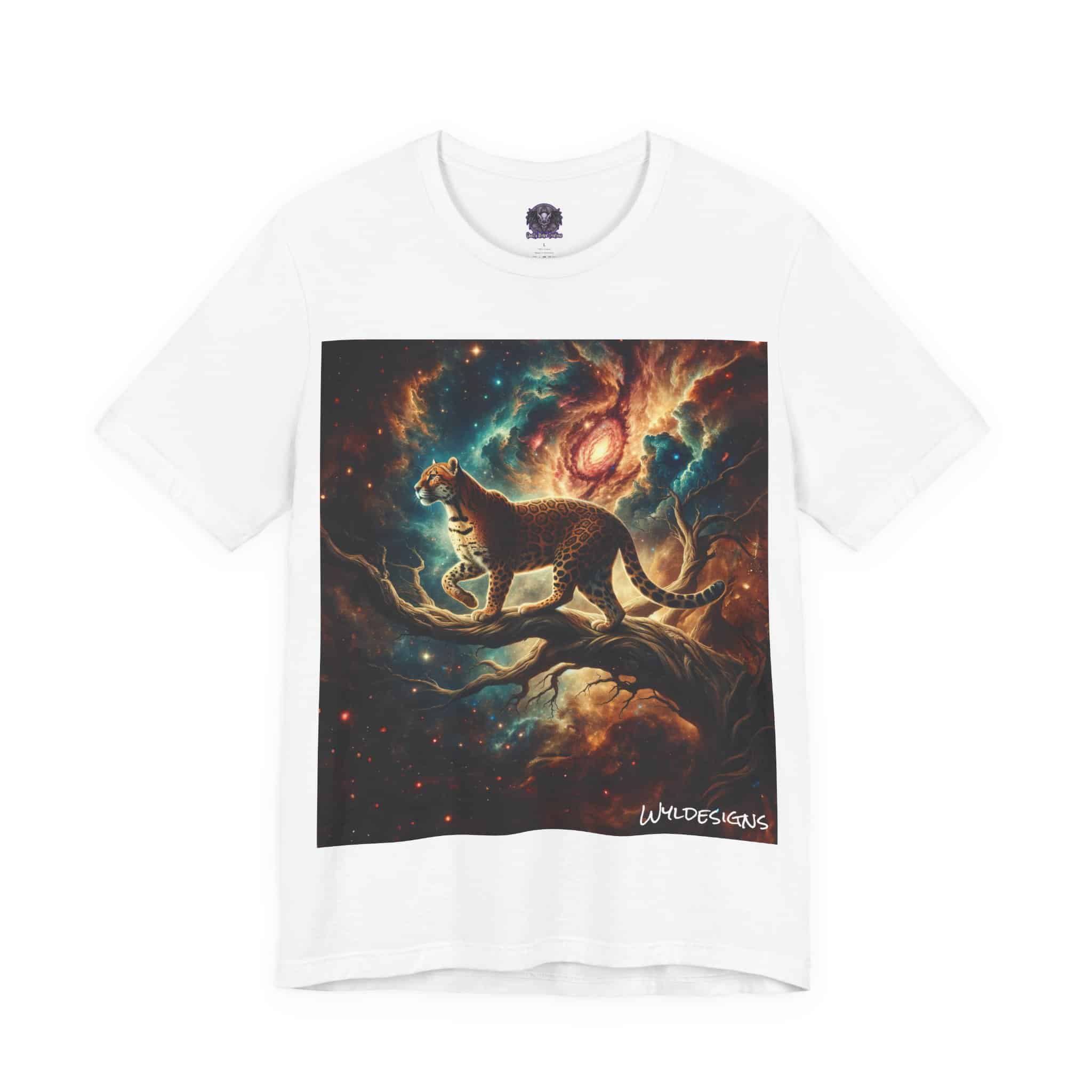 Cosmic Leopard WD-D011 By Wyldesigns Unisex Jersey Short Sleeve Tee - Image 3