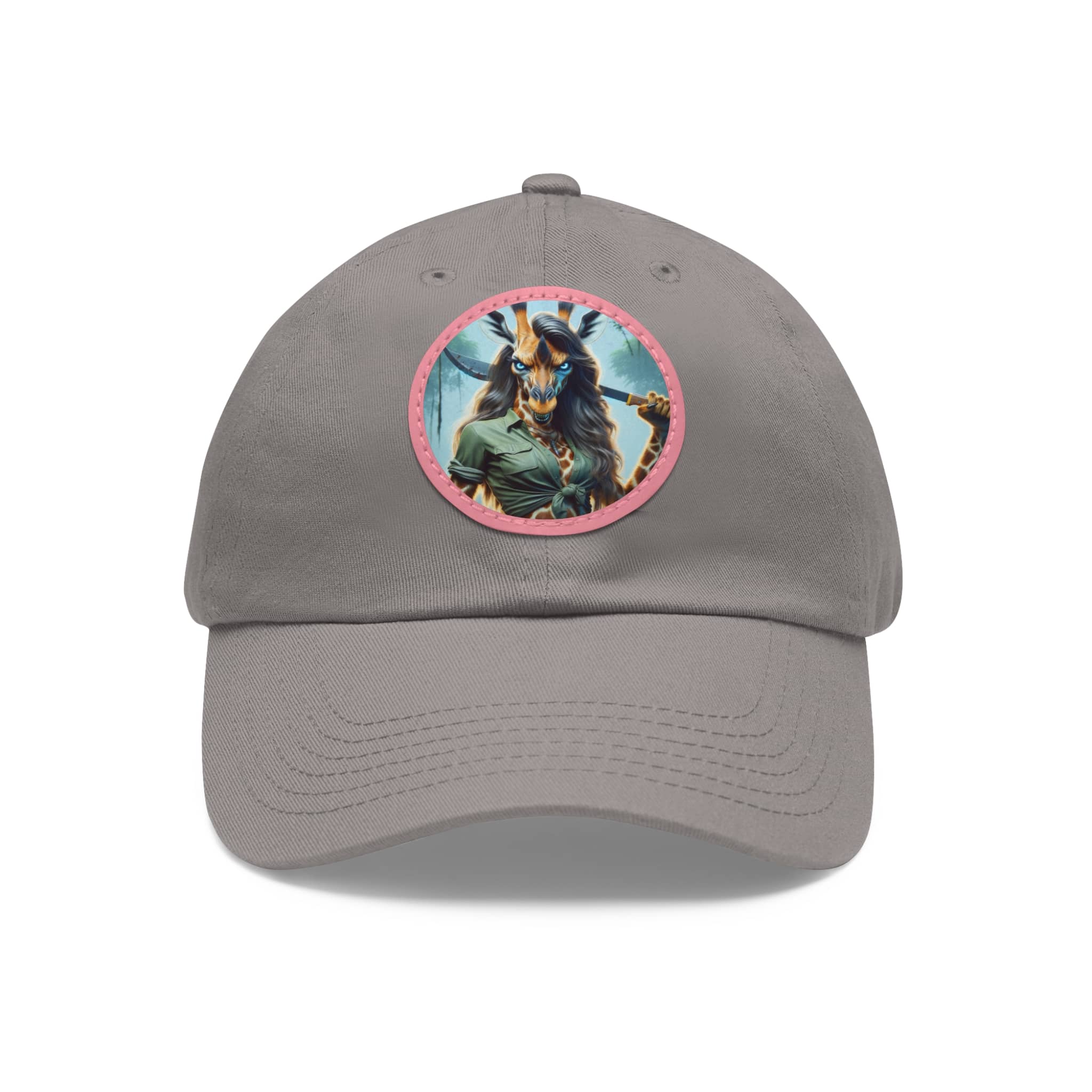 Arm The Animals: Hunter Giraffe Girl #AA-D-Gi001 Artistic Round Leather Patch Dad Hat - Stylish Casual Cap - Image 116