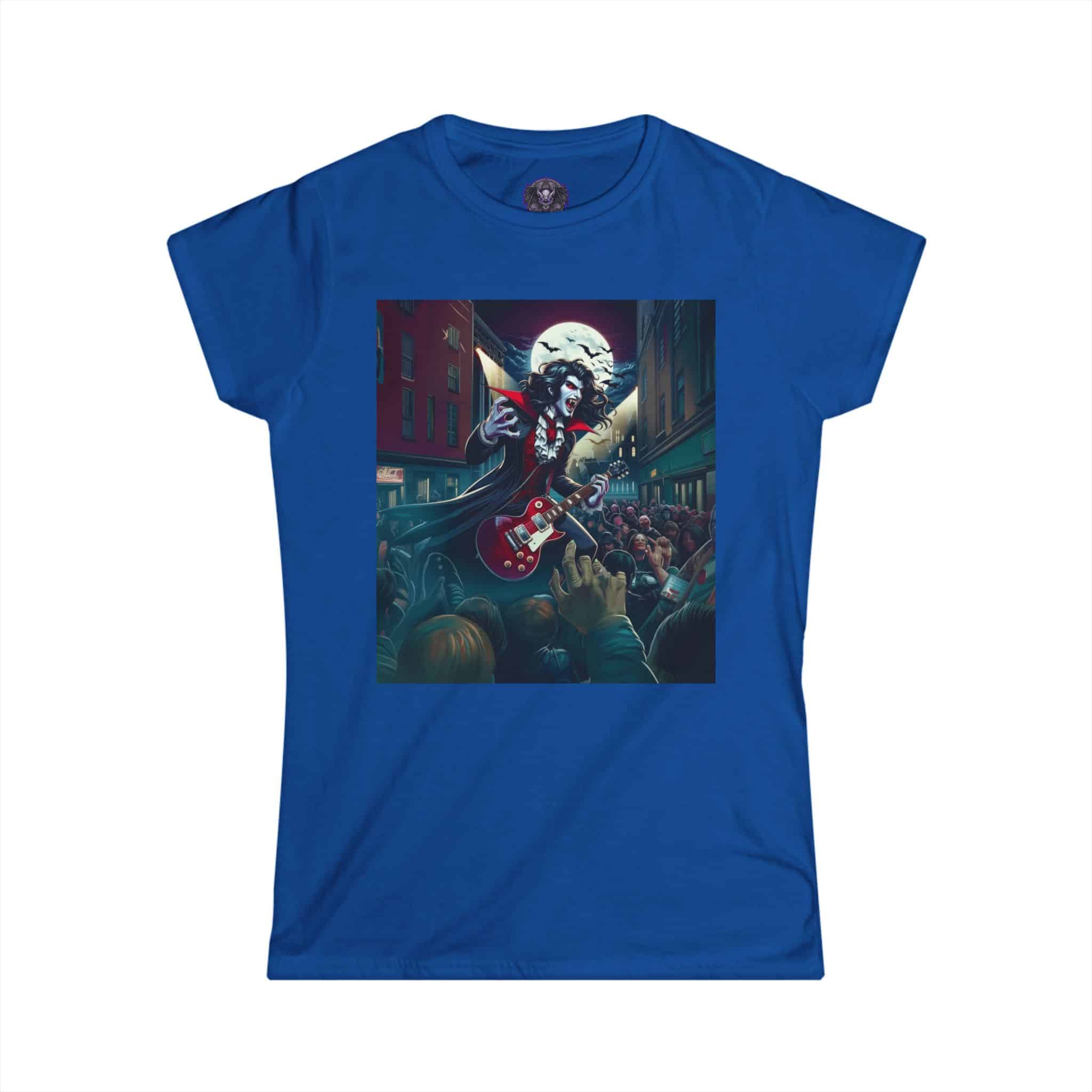 Monster Mosh 2024 Tour Dracula On Guitar MM-D-D07 Women's Softstyle Tee - Image 28
